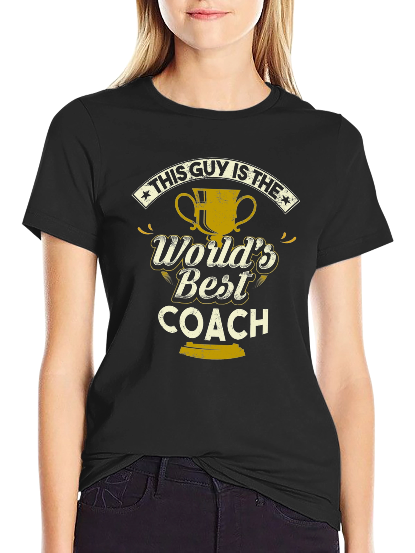 Black World's Best Coach T-Shirt: Funny Gift for Coaches view 2