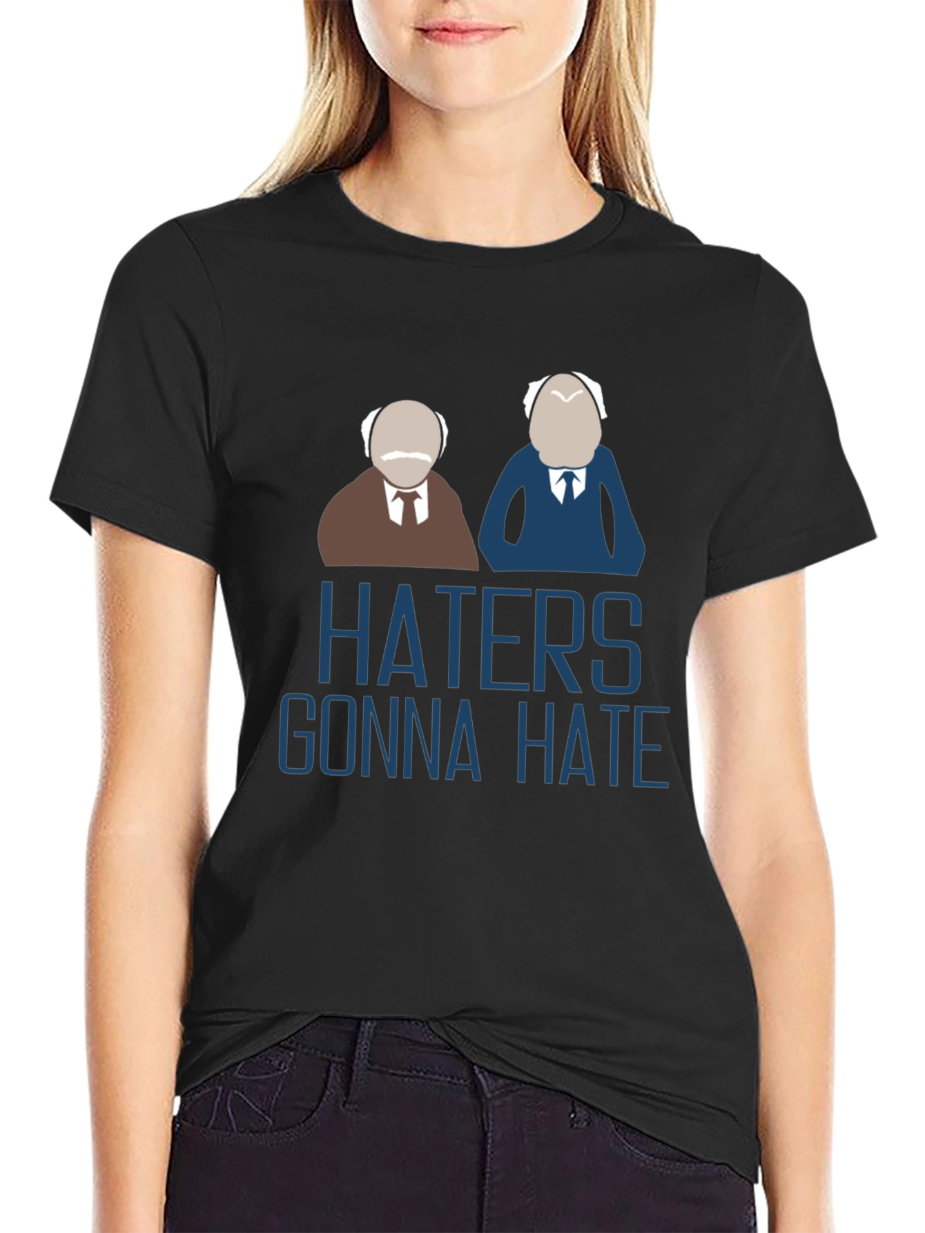 Black Haters Gonna Hate Black T-Shirt view 2