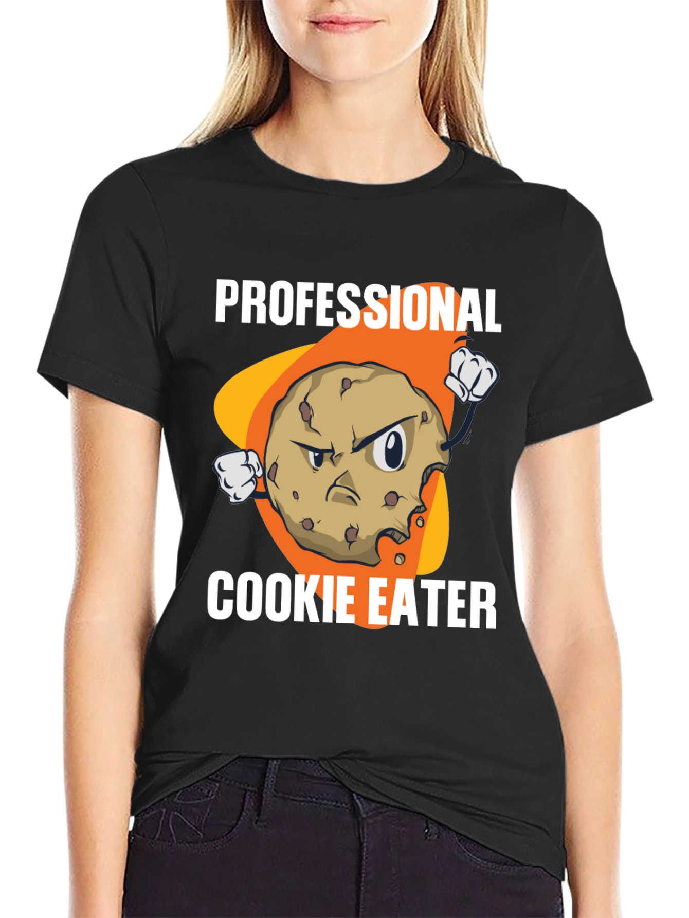 Black Professional Cookie Eater T-Shirt view 2