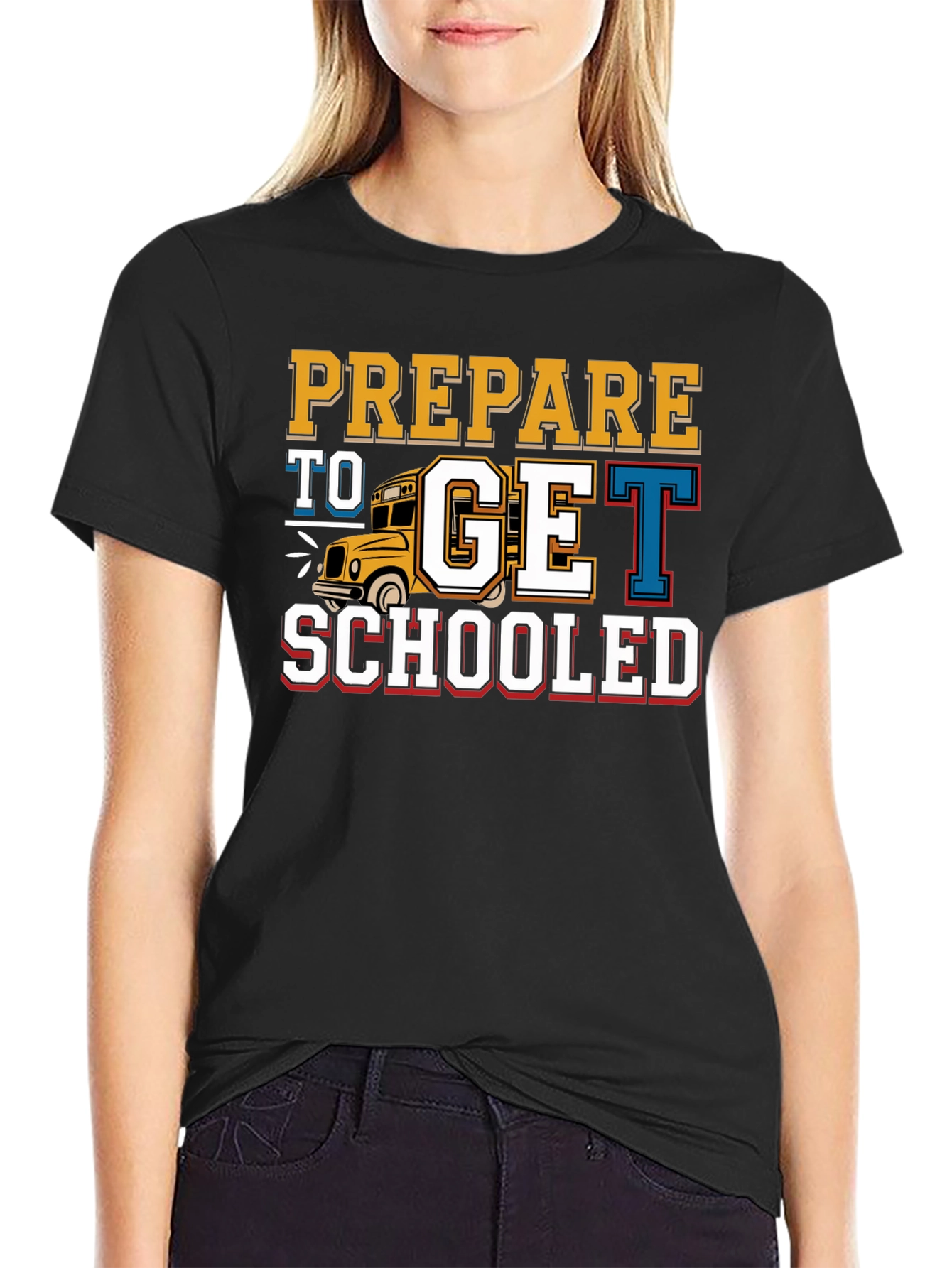Black Prepare to Get Schooled T-Shirt Back to School view 2