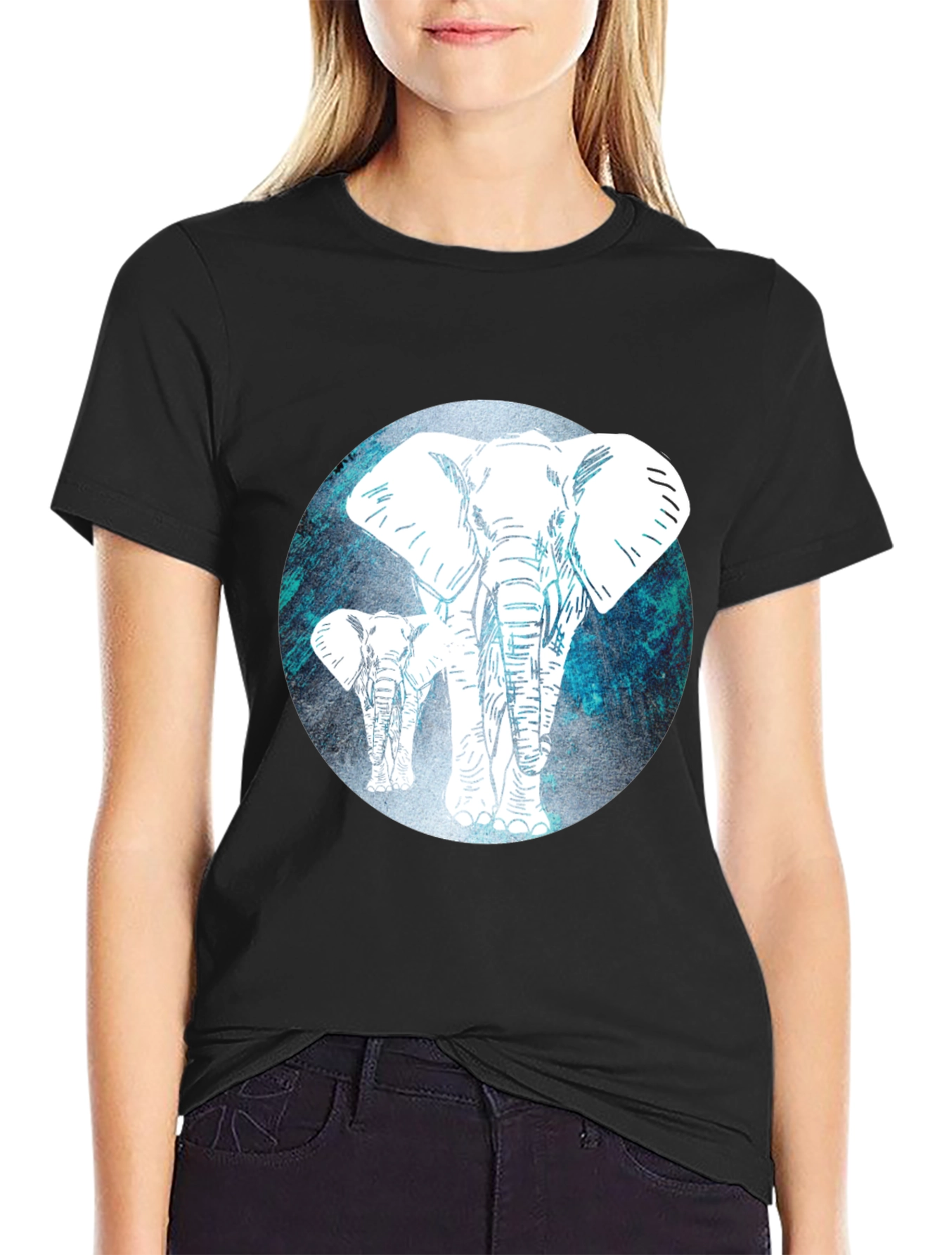 Black Elephant Graphic Tee - Men's Black T-Shirt view 2