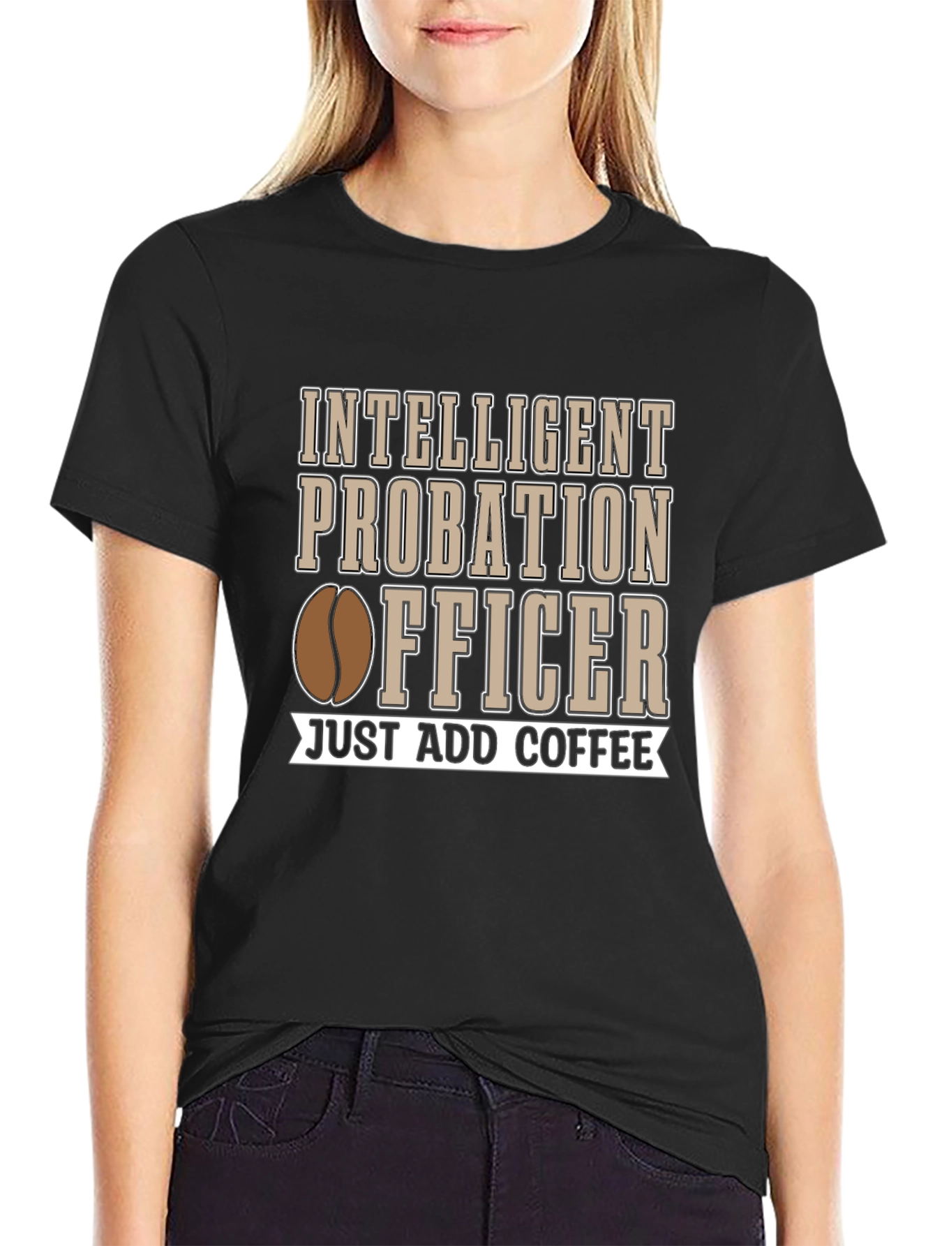 Black Intelligent Probation Officer T-Shirt view 2