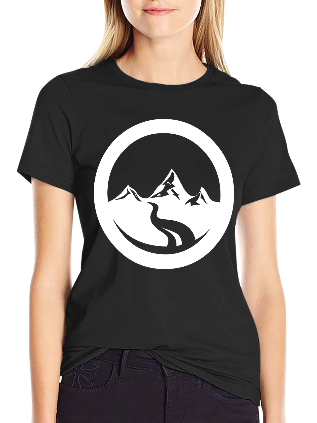 Black Mountain River Graphic Black T-Shirt view 2