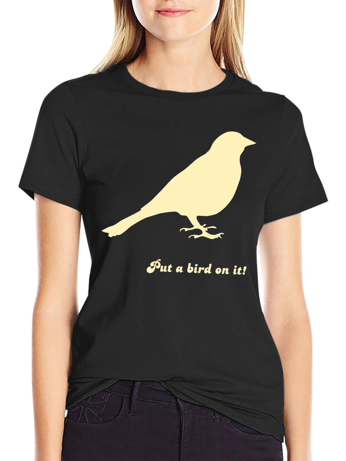 Black Put a Bird on It! Graphic Tee view 2
