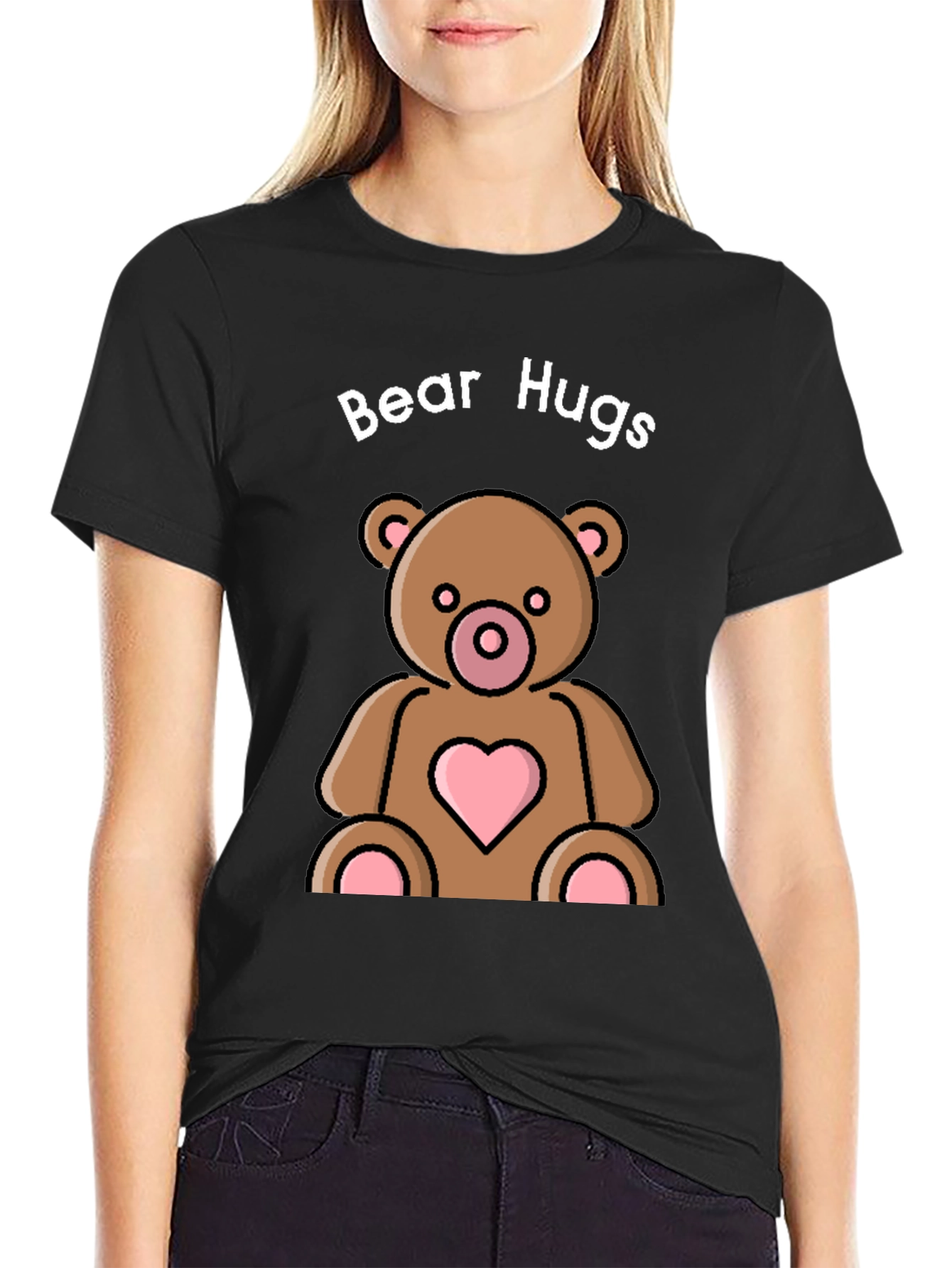 Black Bear Hugs Graphic Tee - Cute & Comfy view 2