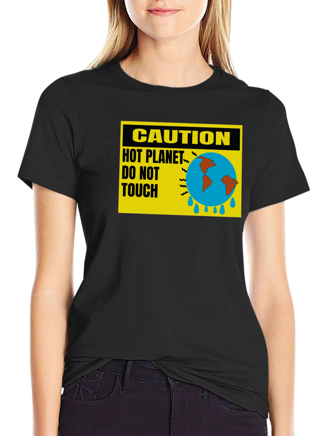 Caution Hot Planet T-Shirt - Global Warming Awareness Tee - 2