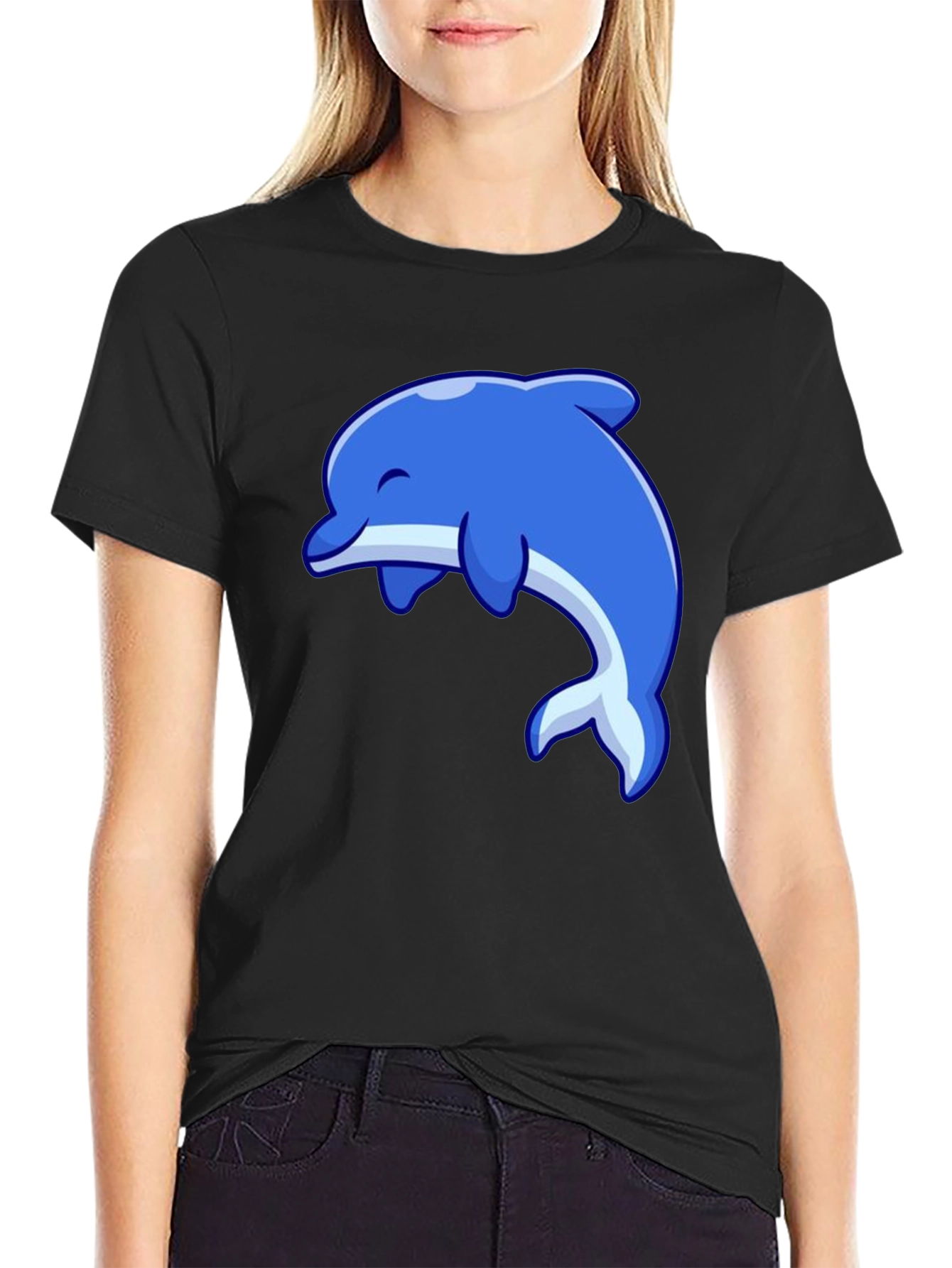 Dolphin Graphic Tee - Black Short Sleeve - 2