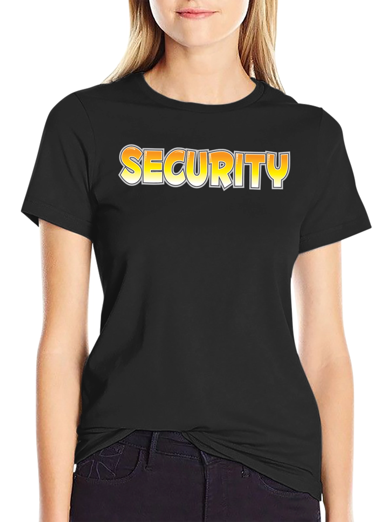 Black Security Graphic Tee - Men's Black Crew Neck T-Shirt view 2