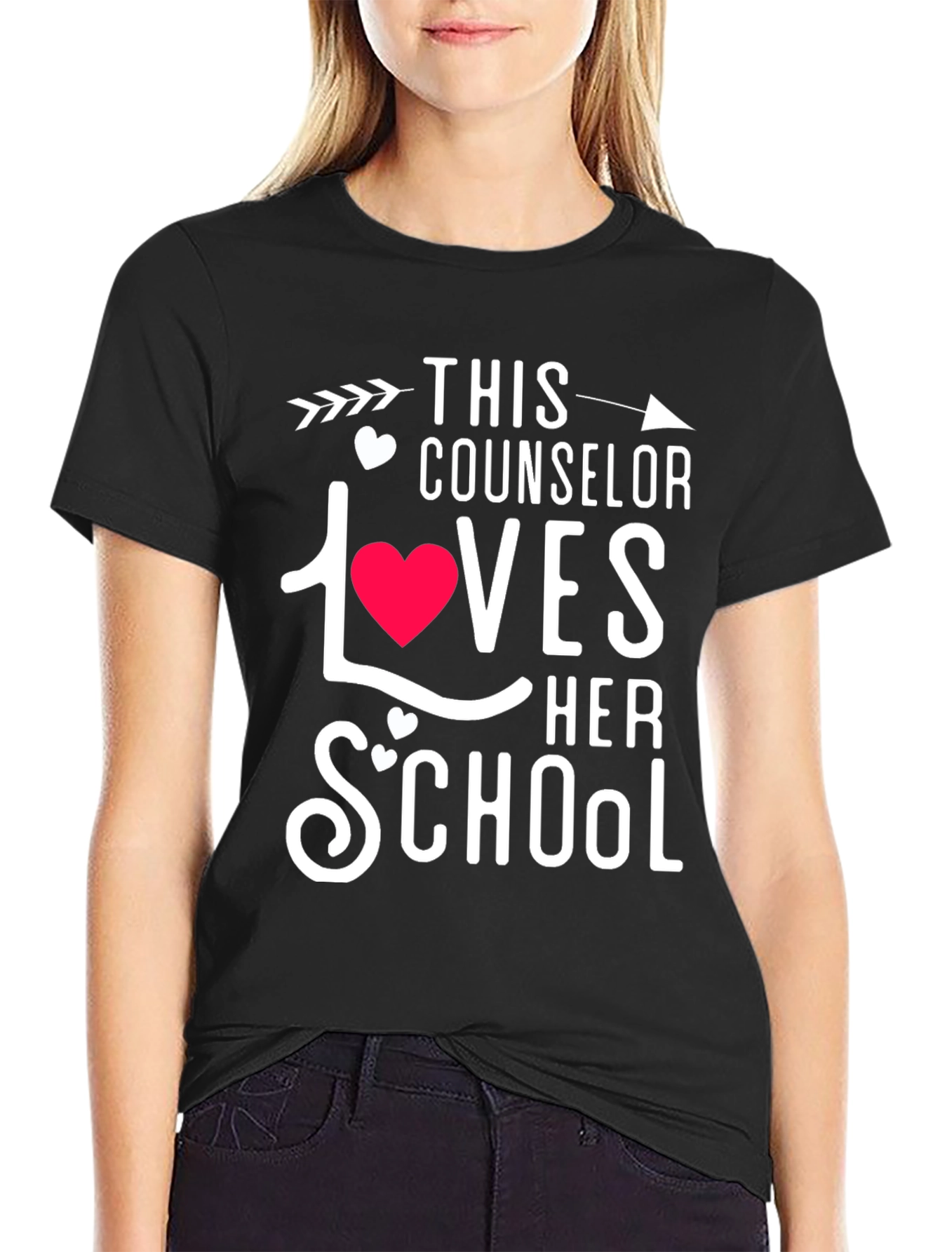 Black Counselor Loves School T-Shirt view 2