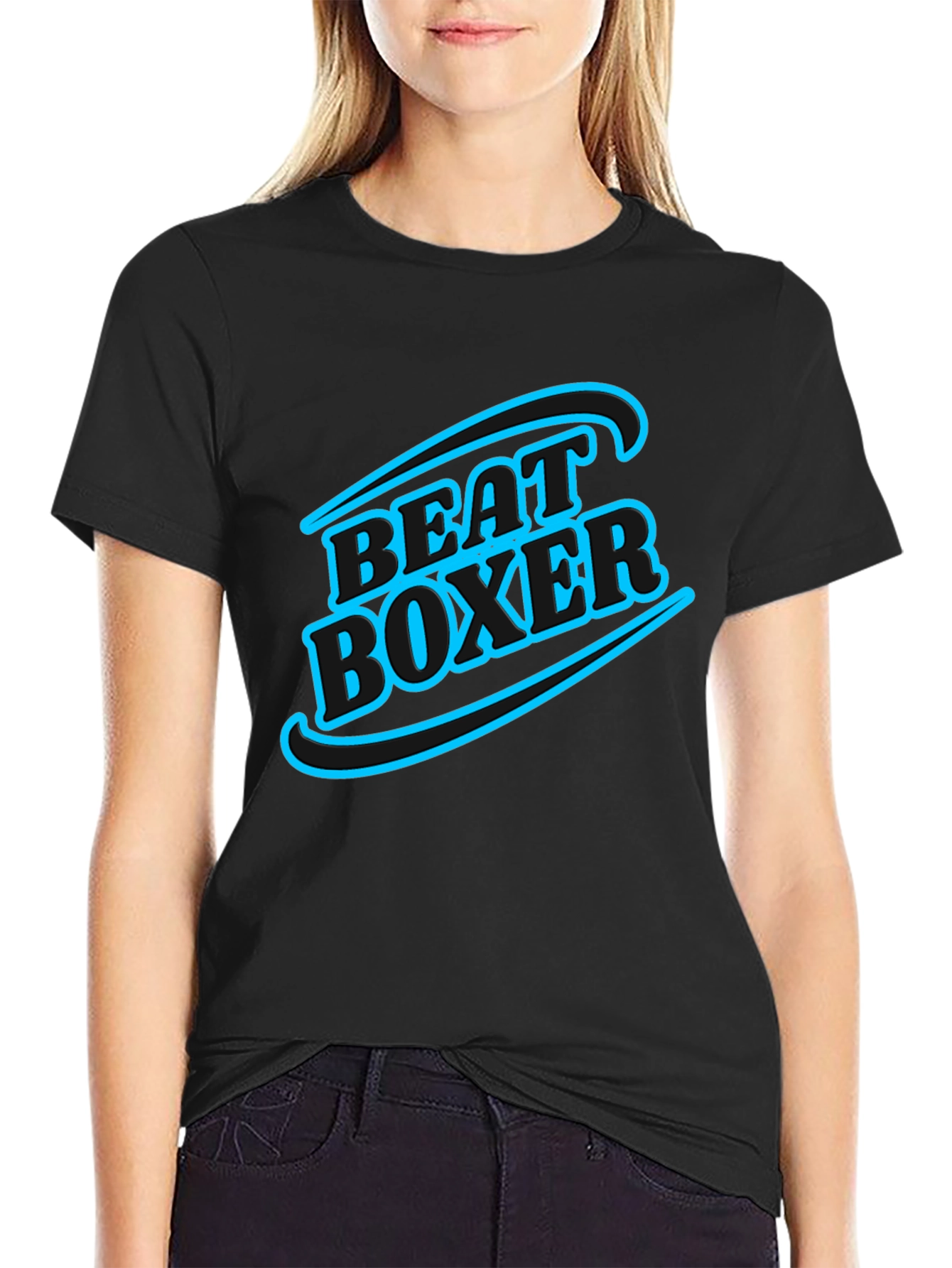 Black Beat Boxer Graphic Tee - Stylish Black T-Shirt view 2