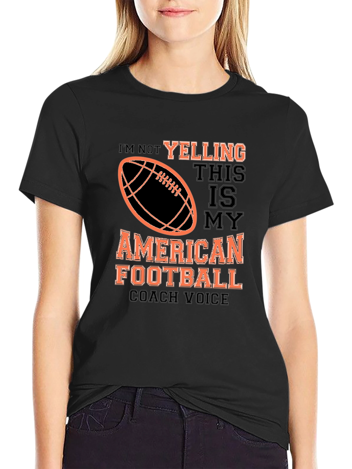 Black American Football Coach Voice Graphic Tee view 2