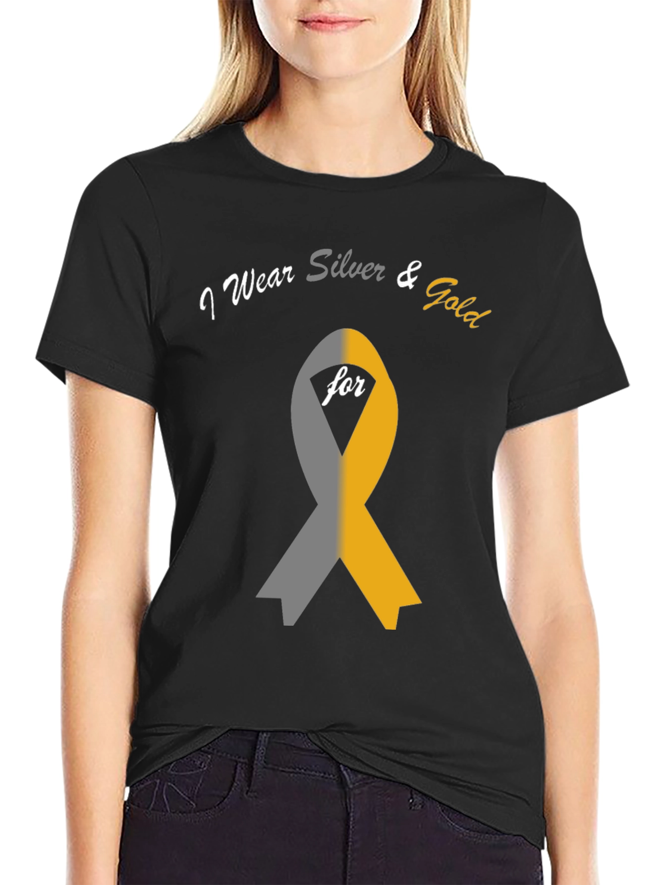 Black I Wear Silver & Gold T-Shirt view 2