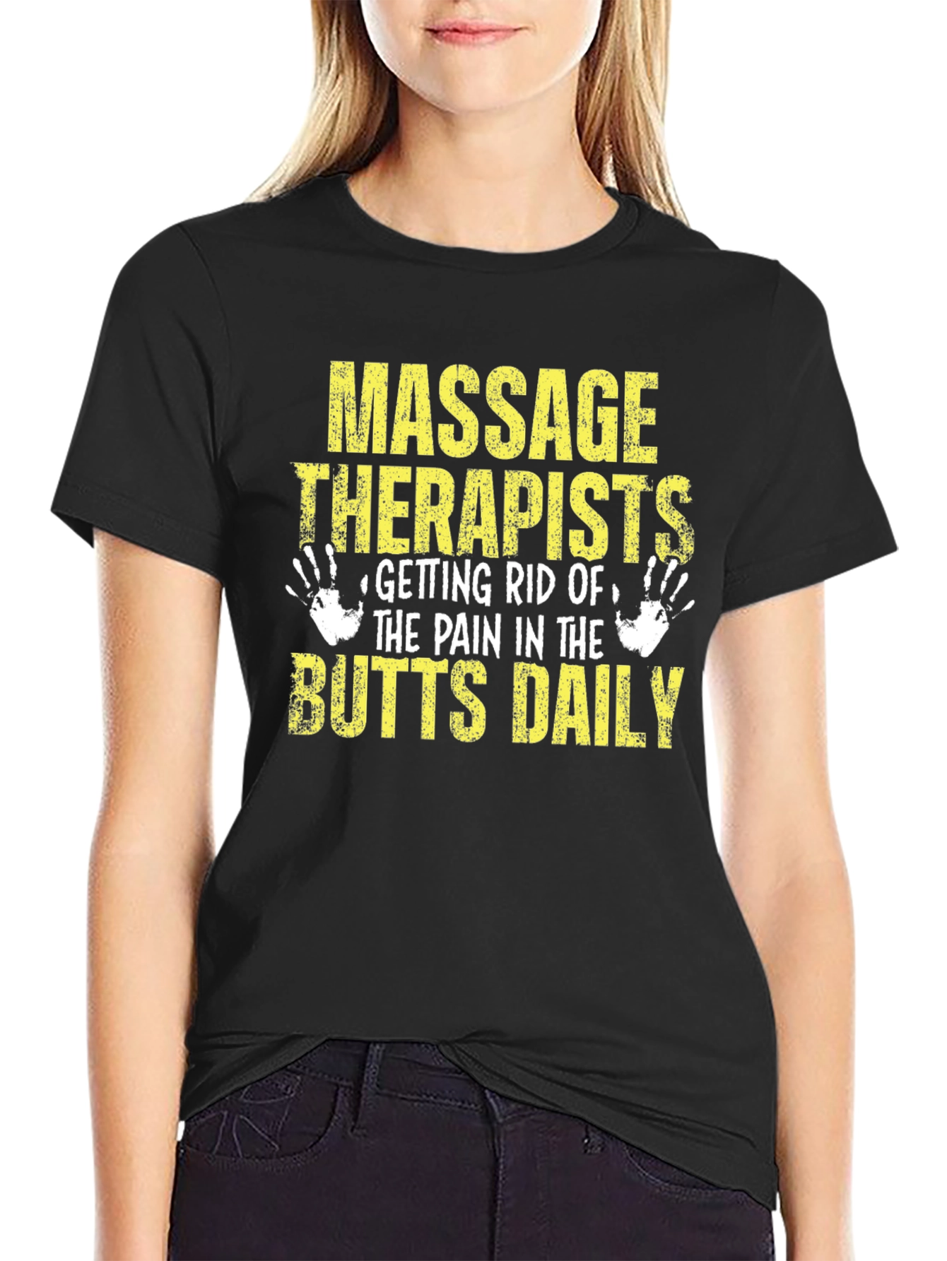 Black Massage Therapist Butts Daily T-Shirt view 2