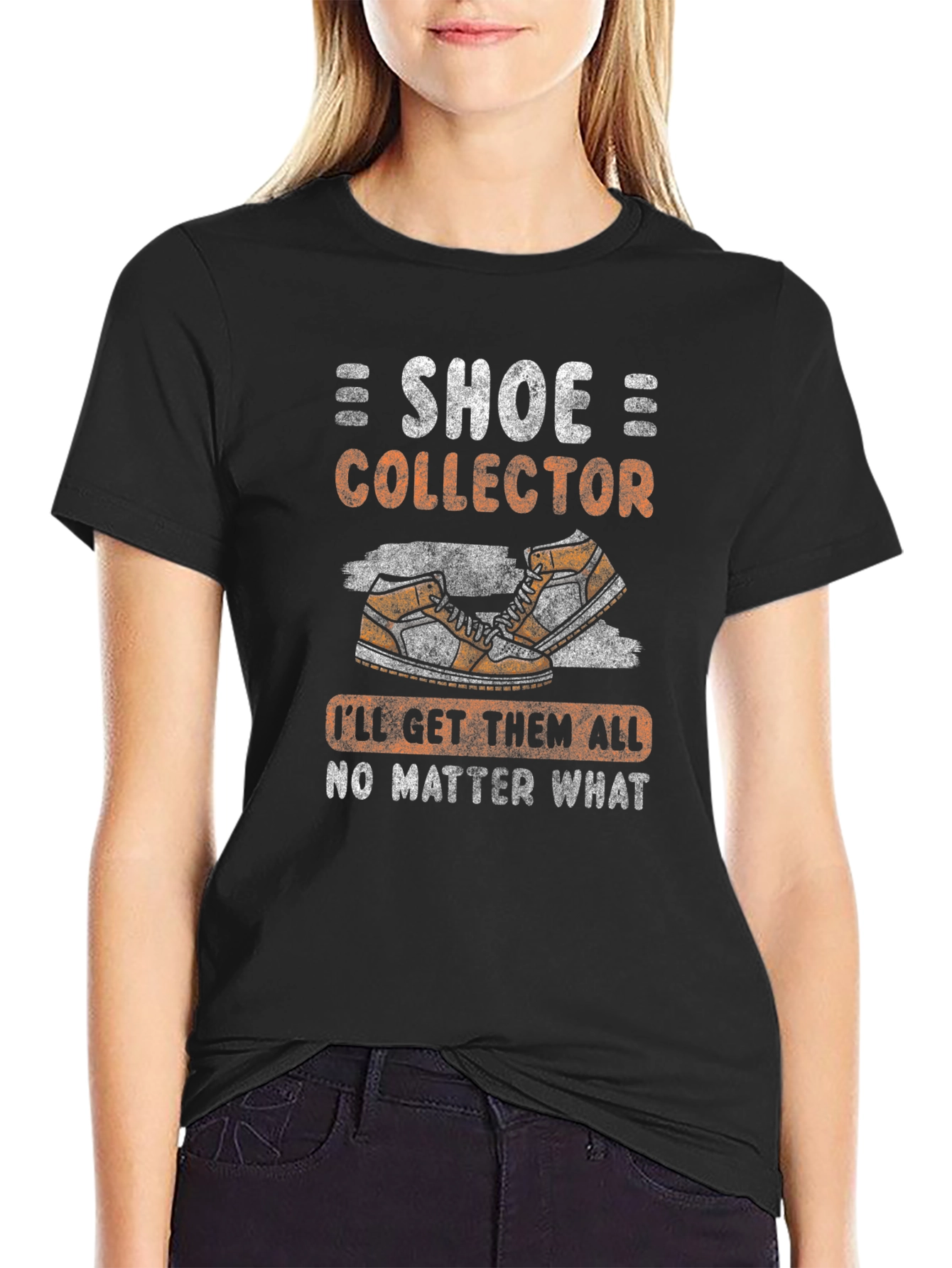 Black Shoe Collector T-Shirt - Funny Sneaker Lover Tee view 2