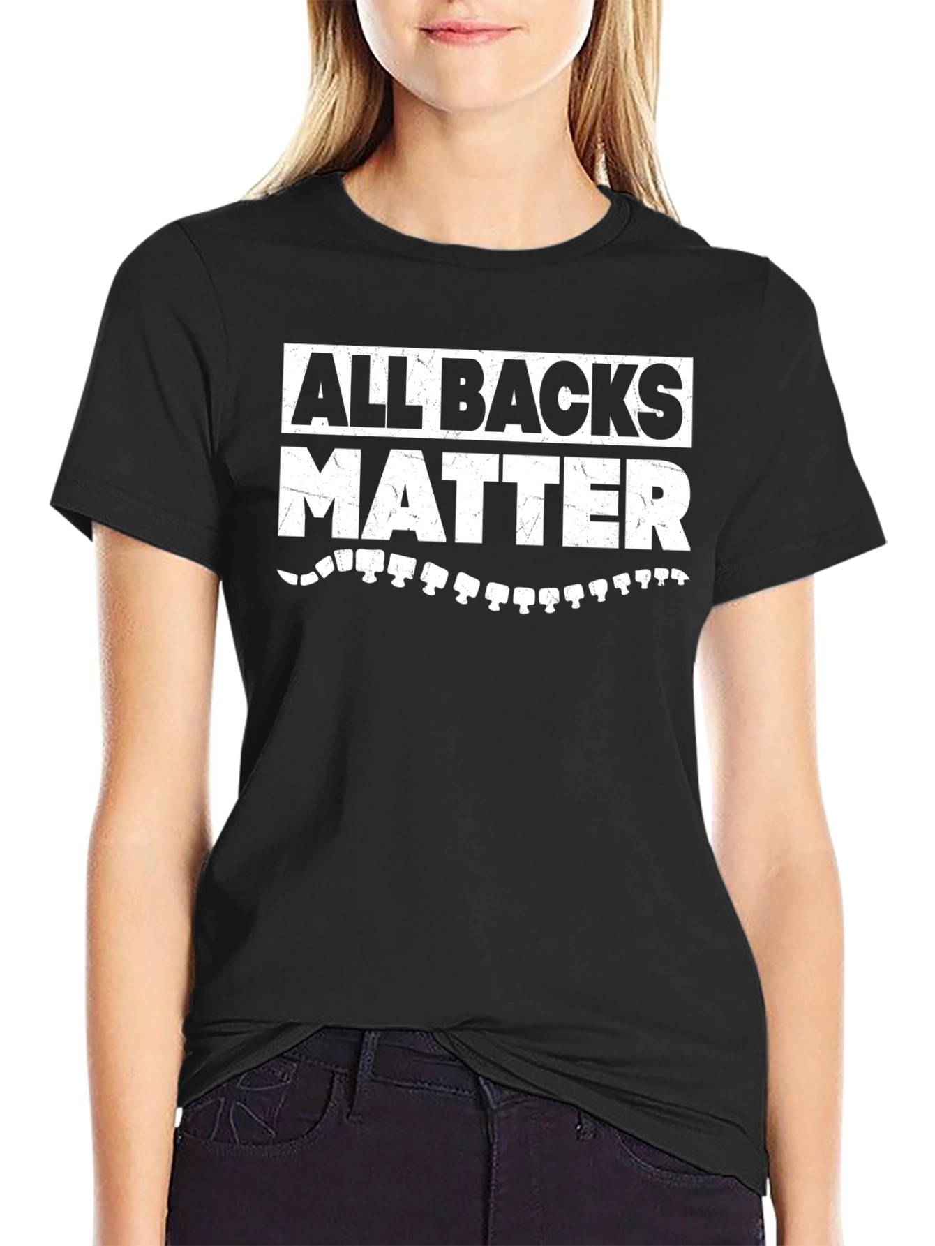 Black All Backs Matter Graphic Tee - Chiropractic Humor view 2