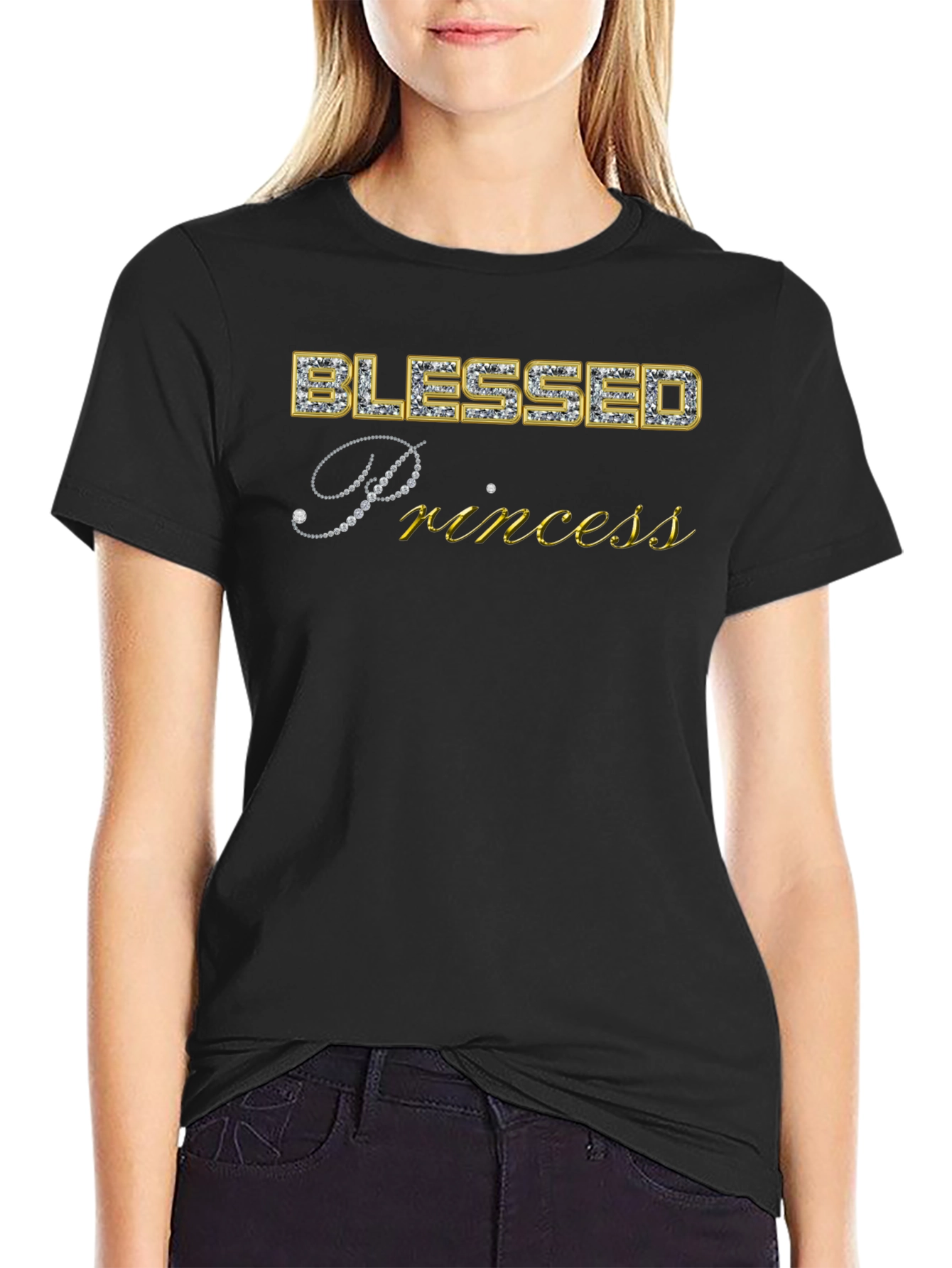 Black Blessed Princess Graphic Tee view 2