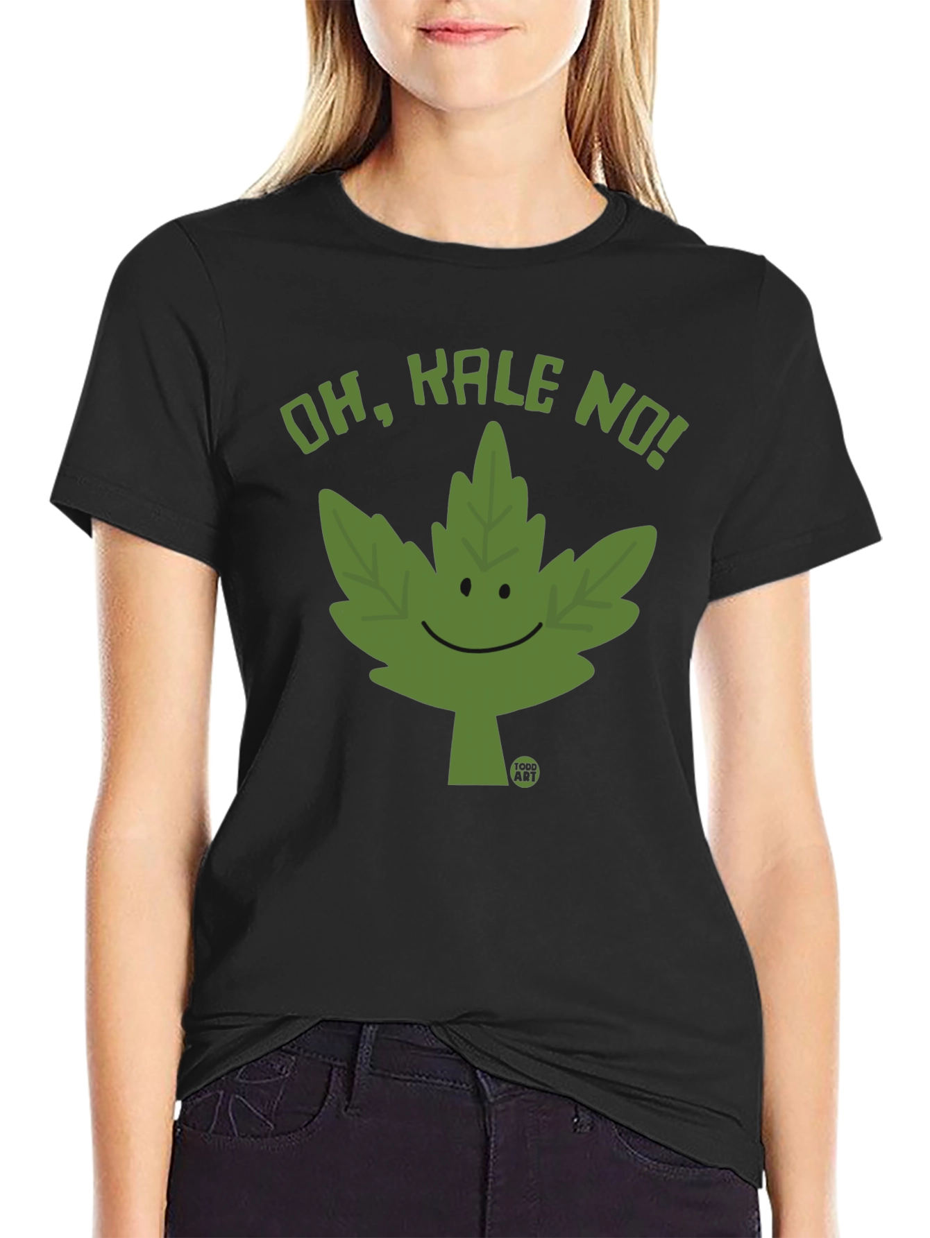 Black Oh Kale No! Graphic T-Shirt view 2