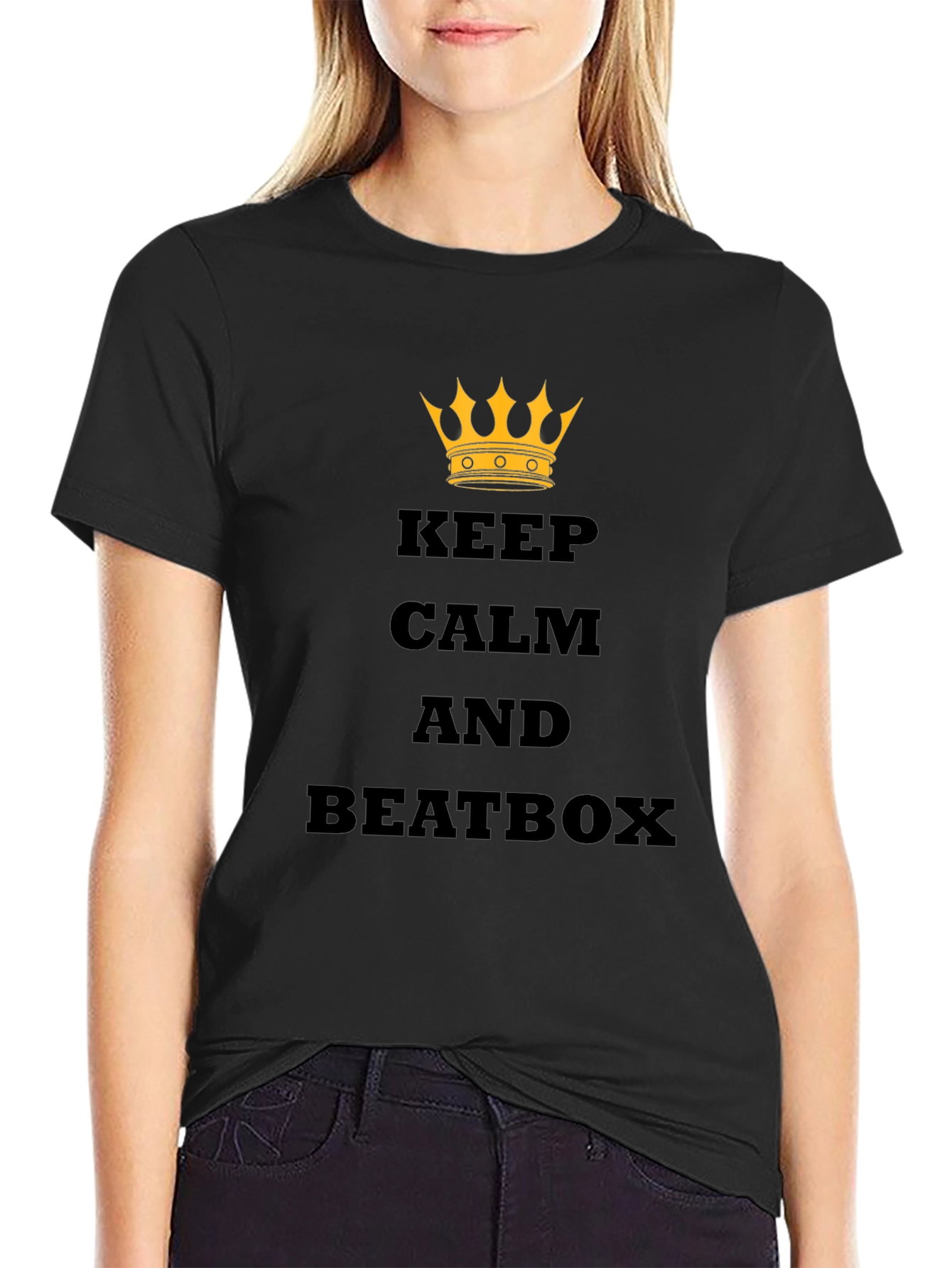 Black Keep Calm and Beatbox Black T-Shirt view 2