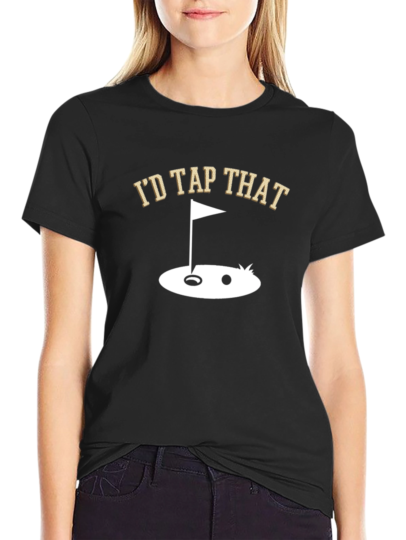 Black I'd Tap That Golf T-Shirt view 2