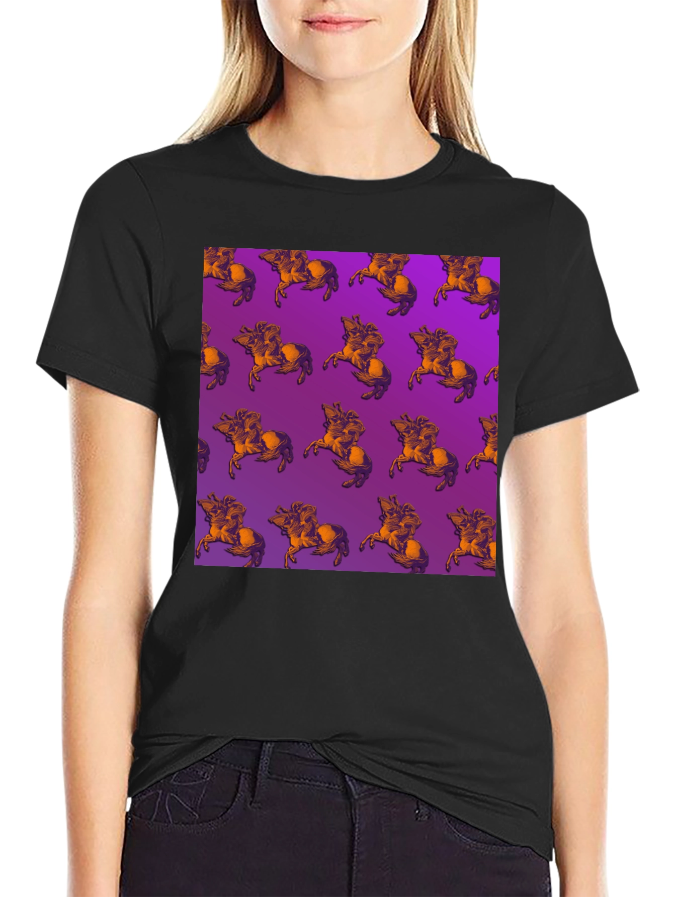 Black Centaur Pattern T-Shirt view 2