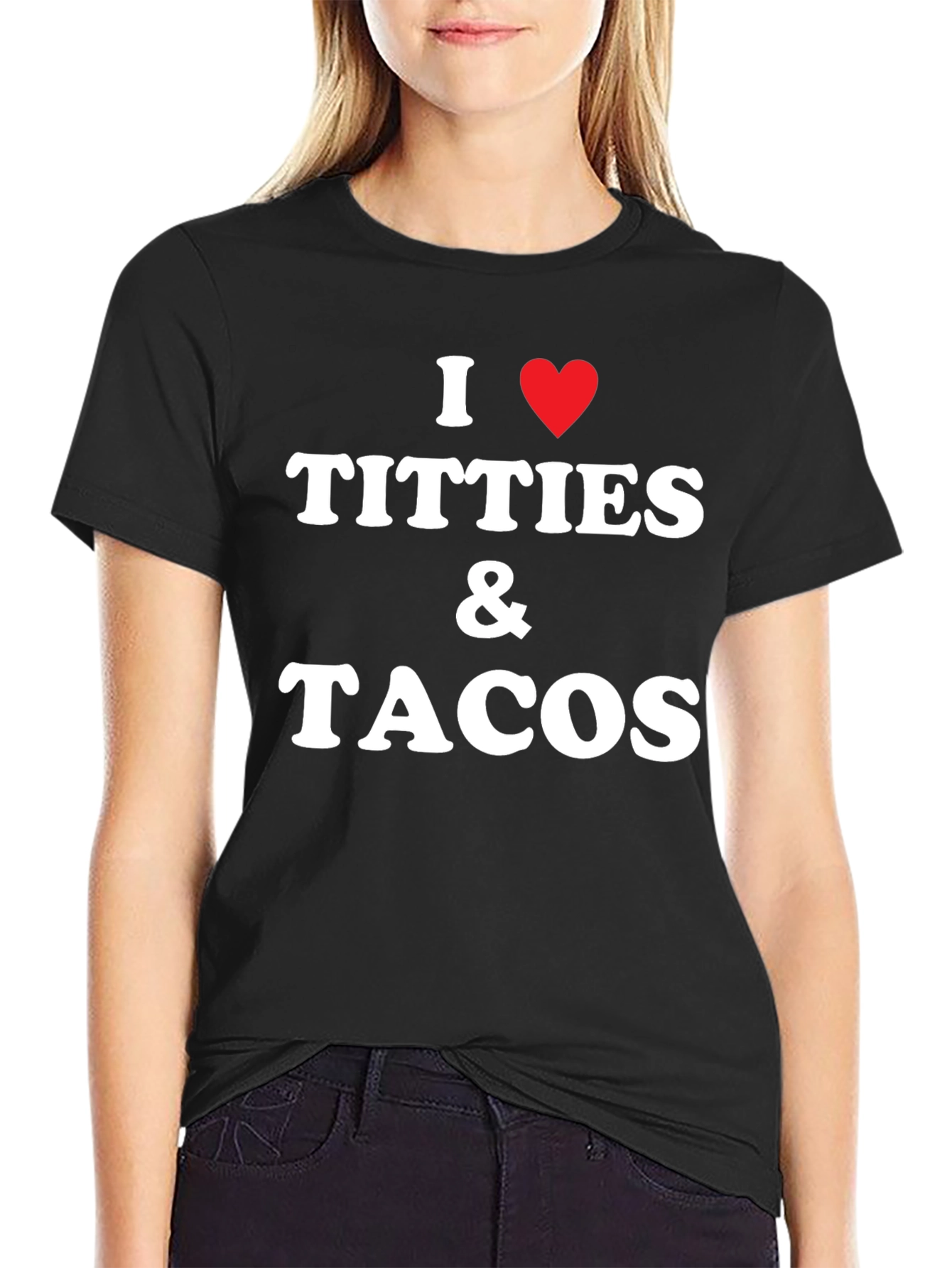 Black I Heart Titties & Tacos Graphic Tee view 2