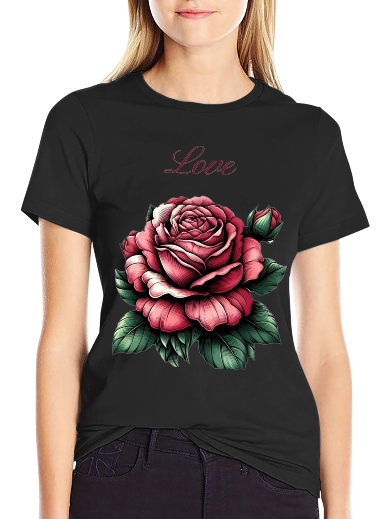 Love Rose Graphic Tee - Soft Cotton Blend - 2