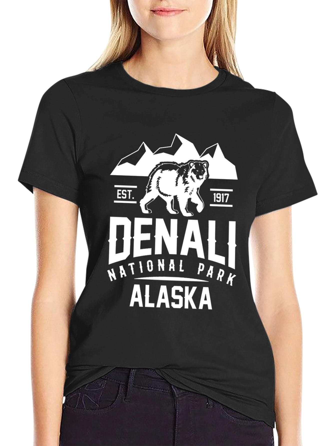 Black Denali National Park T-Shirt view 2