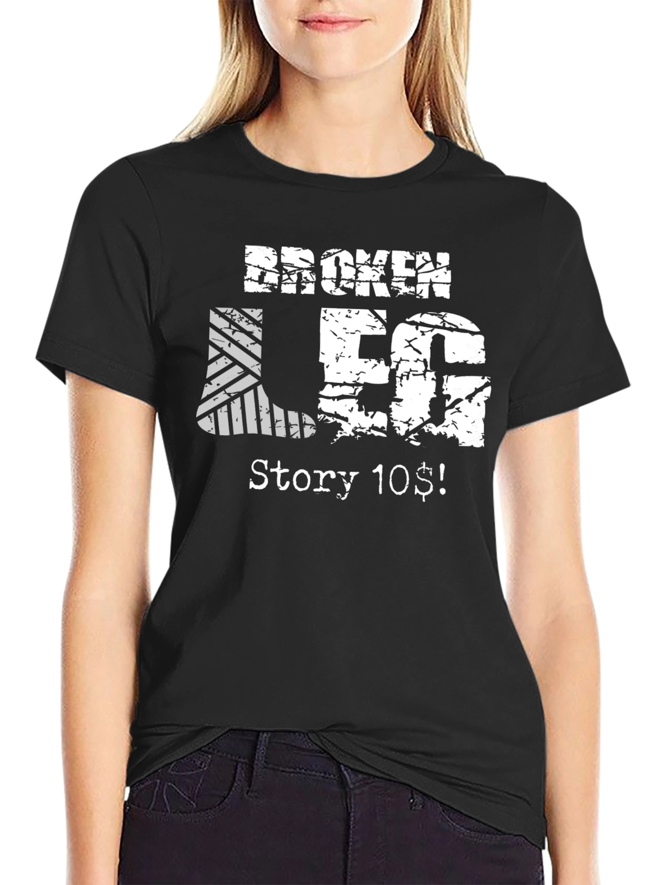 Black Broken Leg Story T-Shirt view 2