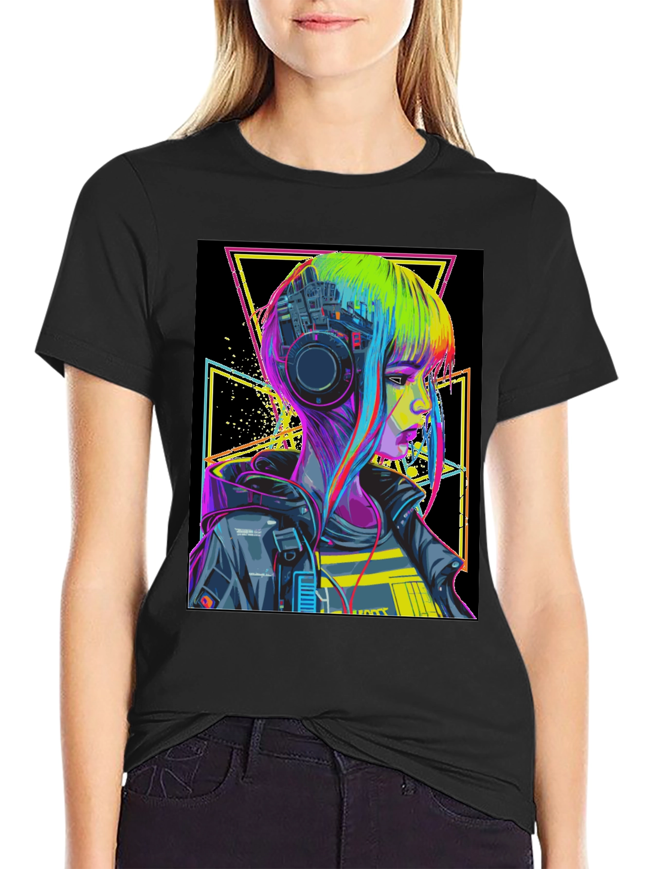 Black Cyberpunk Style T-Shirt - Edgy Techwear view 2