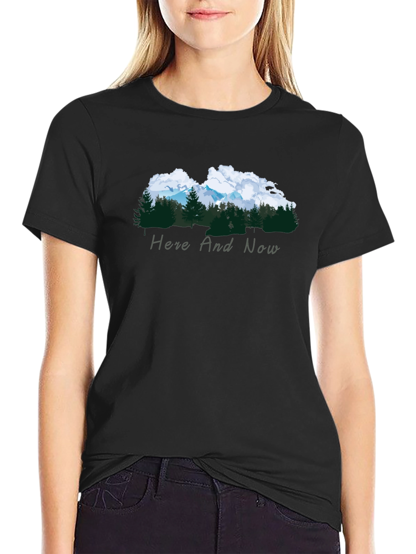 Black Nature Inspired Black Tee - Here and Now view 2