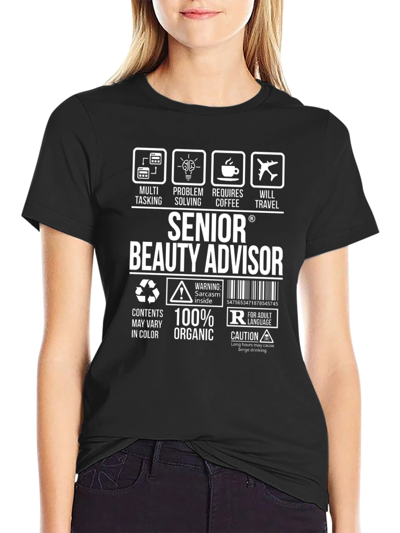 Black Senior Beauty Advisor T-Shirt view 2