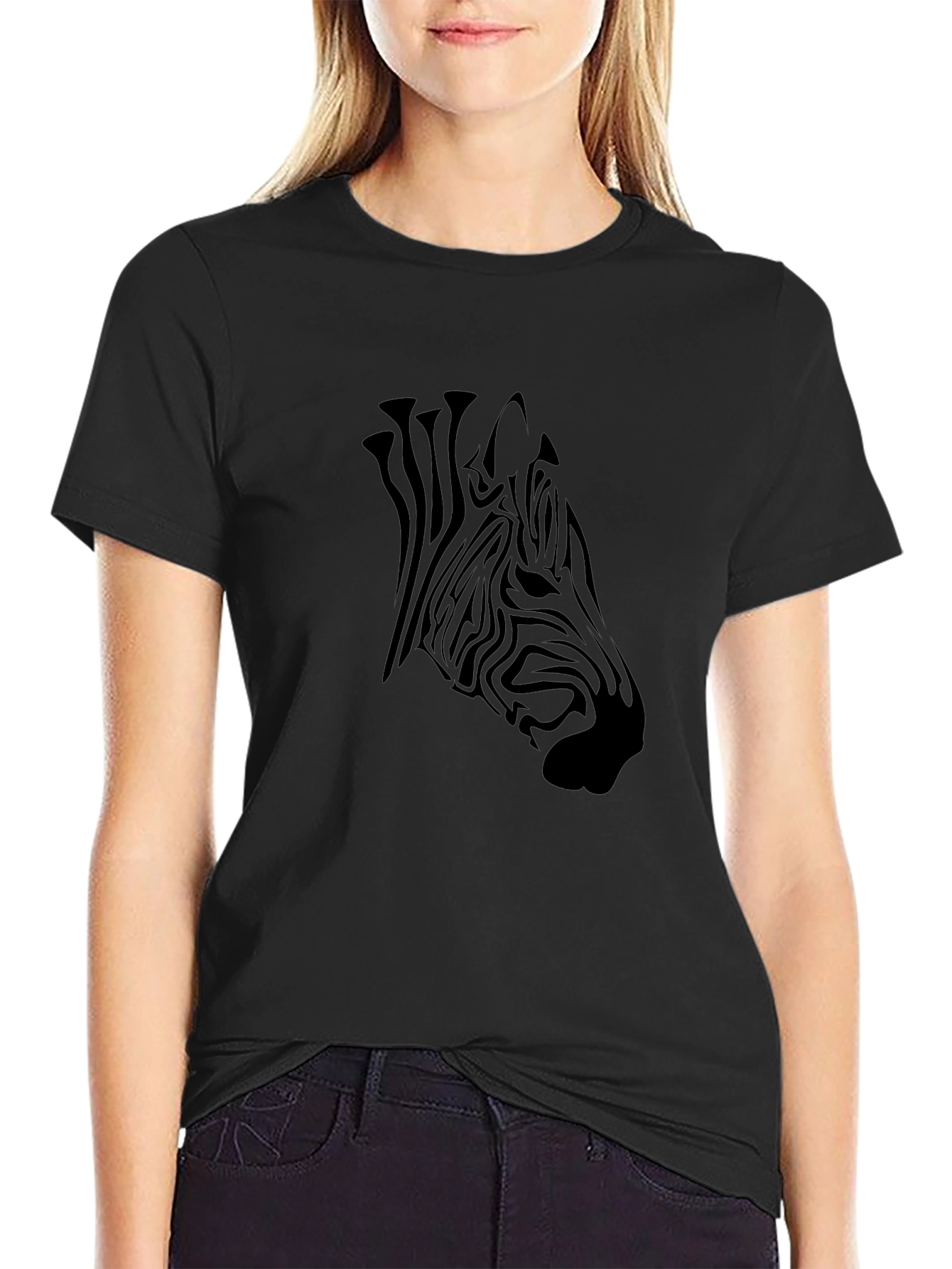 Black Black Zebra Graphic Tee - Men's Casual Style view 2