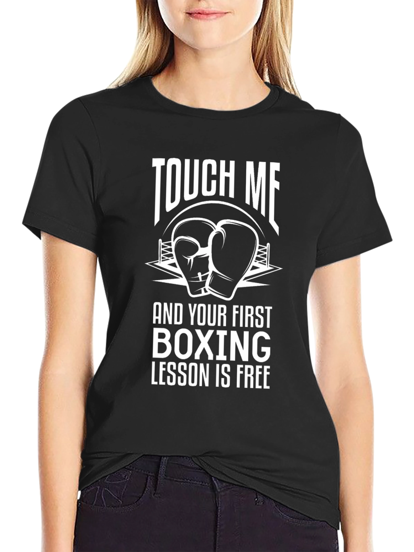 Black Touch Me Boxing Lesson Free T-Shirt view 2