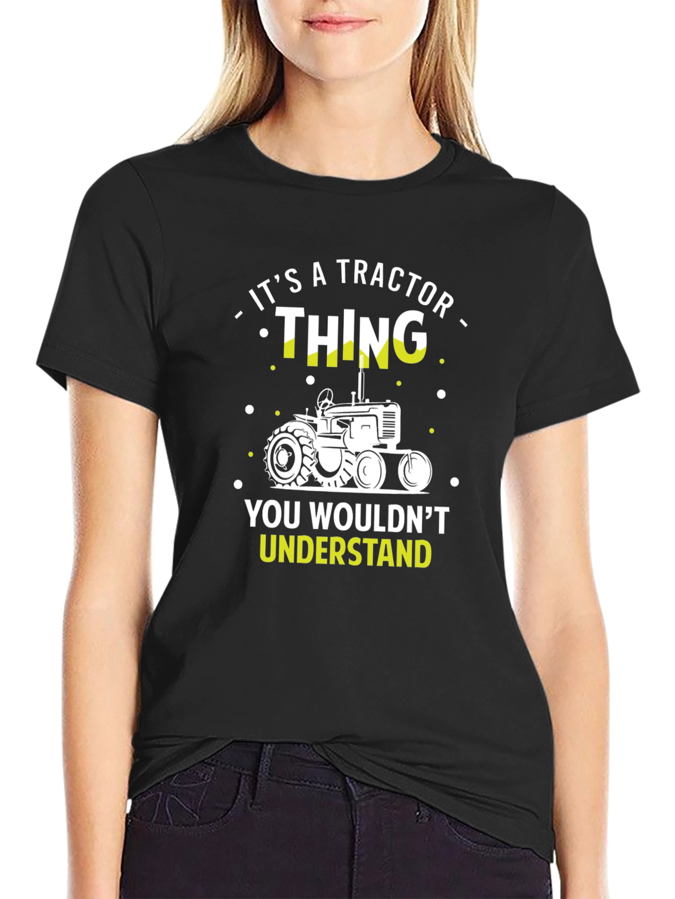 Black It's a Tractor Thing - Funny Farmer T-Shirt view 2