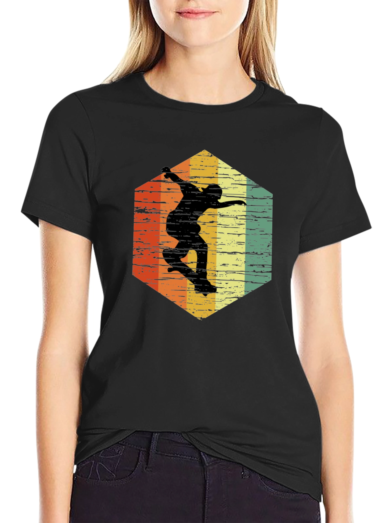 Black Retro Skateboarder Graphic Tee view 2