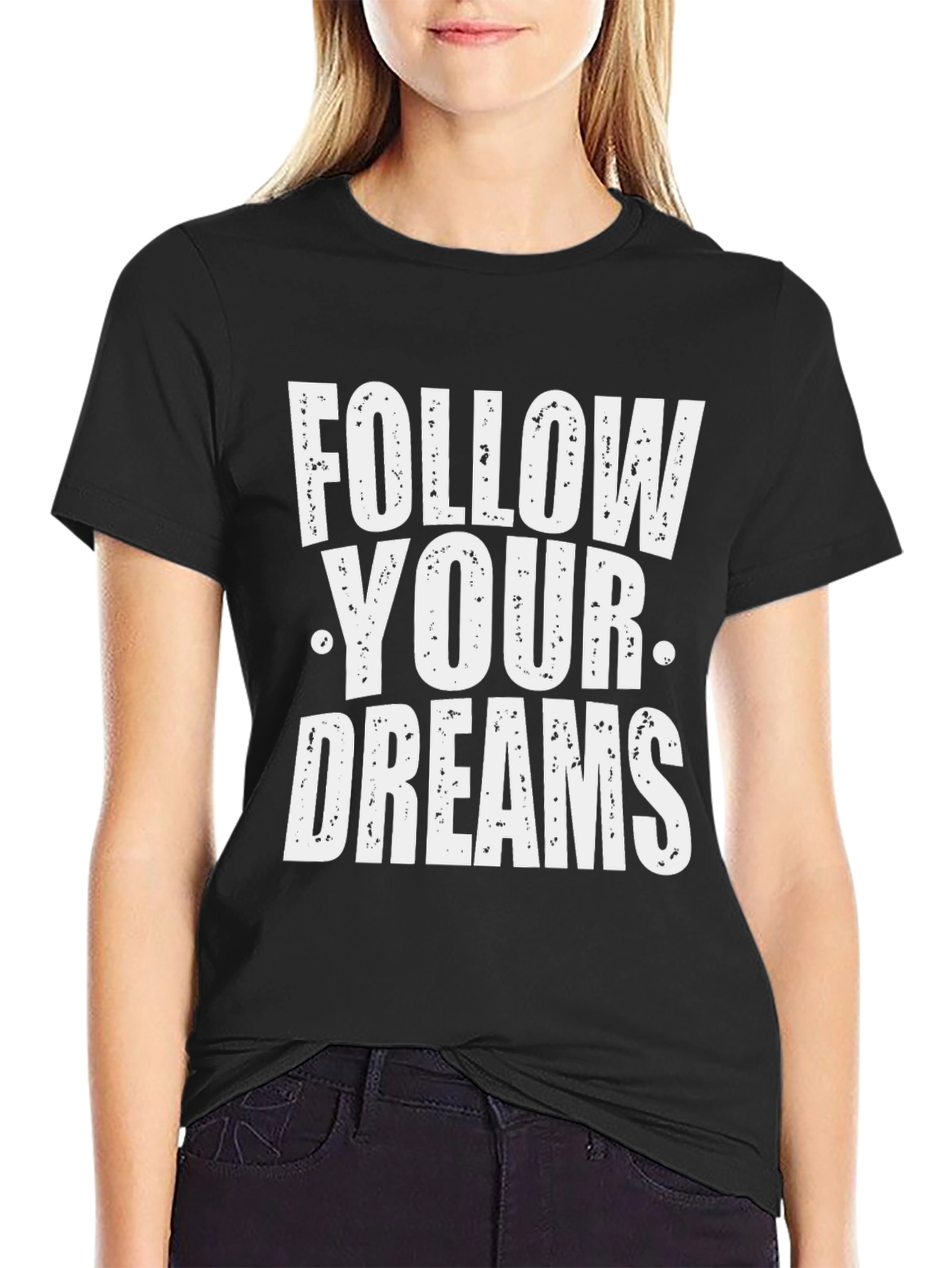 Black Follow Your Dreams Graphic T-Shirt view 2