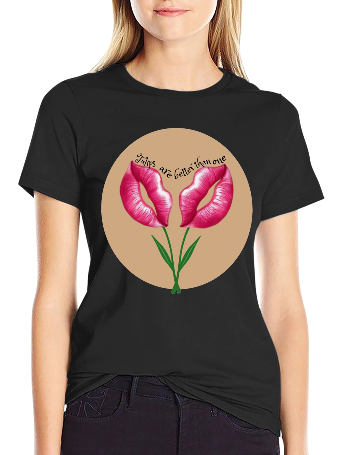 Black Tulips Are Better Than One Black T-Shirt view 2