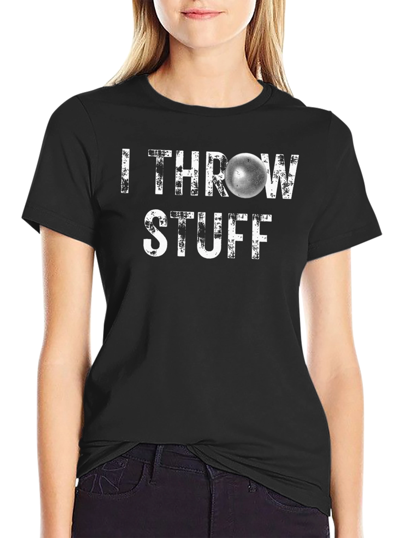 Black I Throw Stuff Graphic T-Shirt view 2
