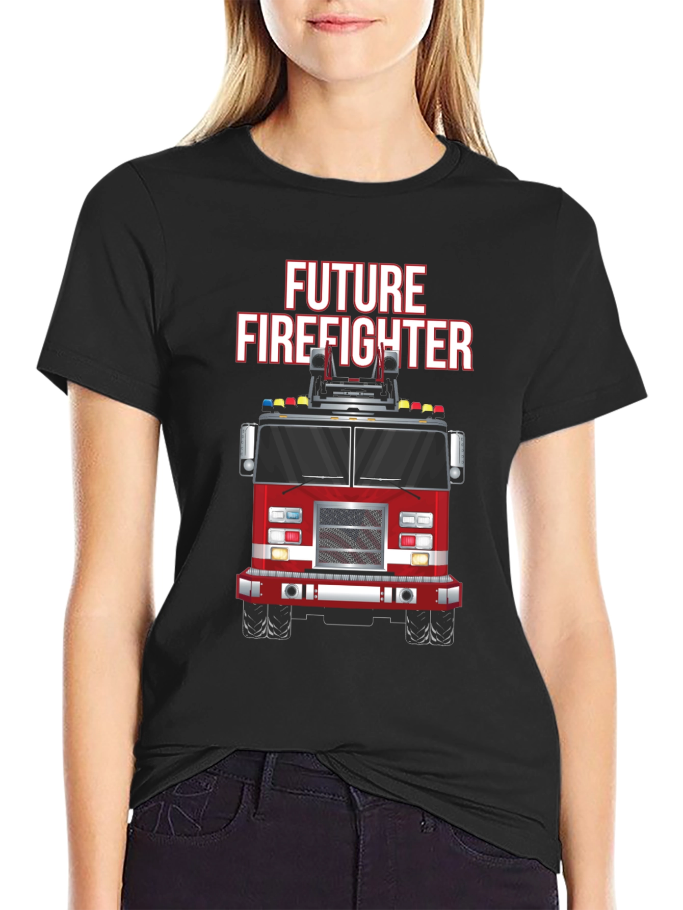 Future Firefighter Graphic Tee - Black Cotton T-Shirt - 2