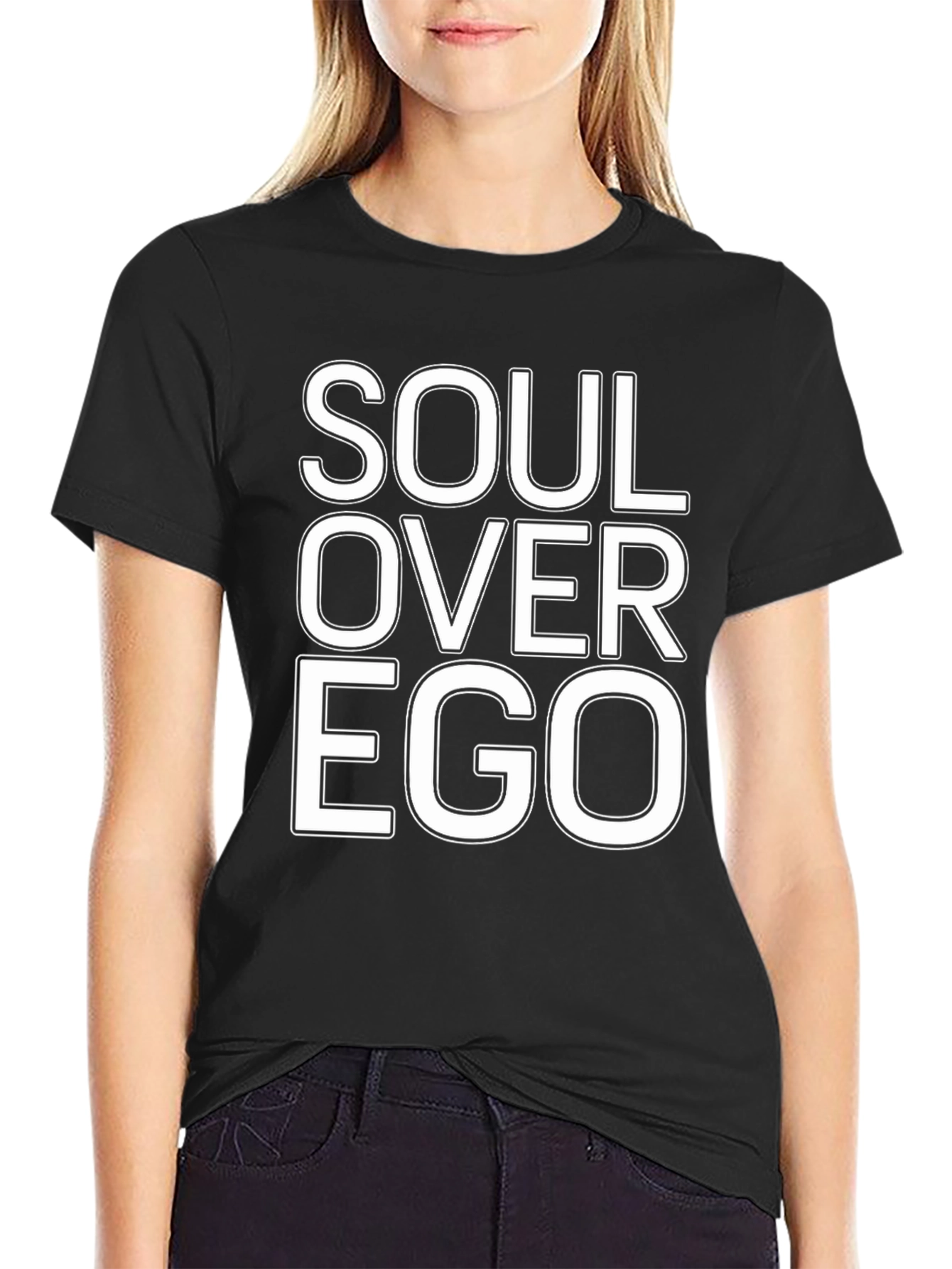 Black Soul Over Ego Black Graphic Tee view 2