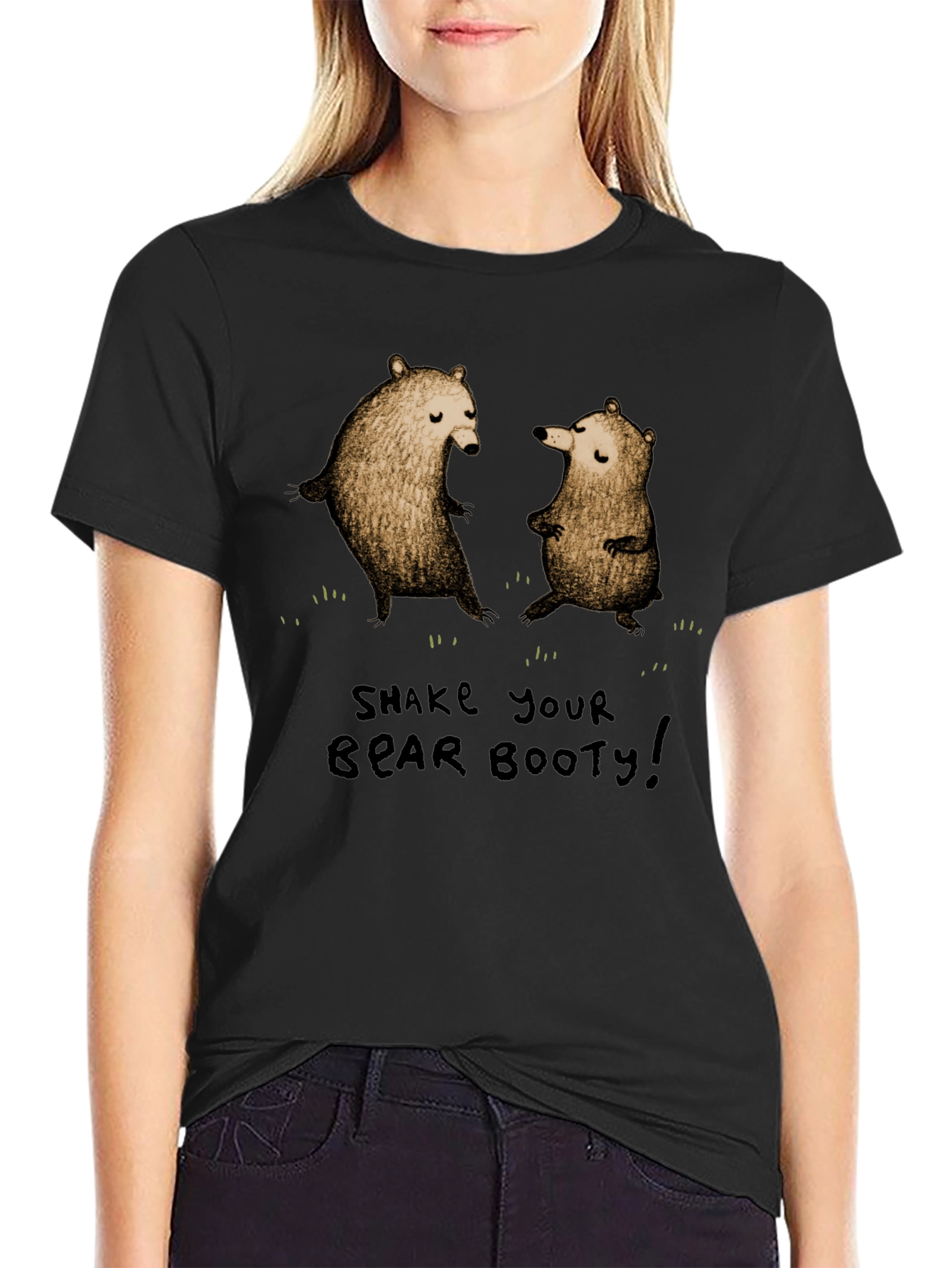 Black Shake Your Bear Booty Graphic Tee view 2