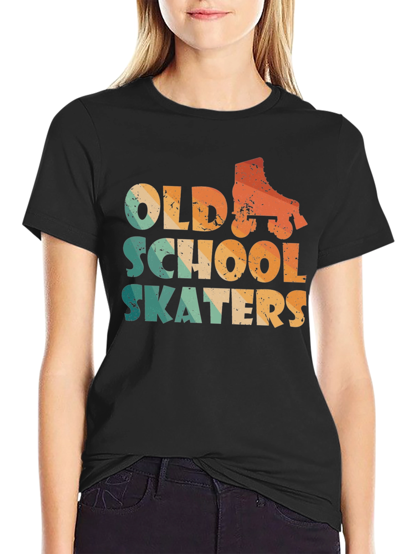 Black Vintage Old School Skaters T-Shirt view 2