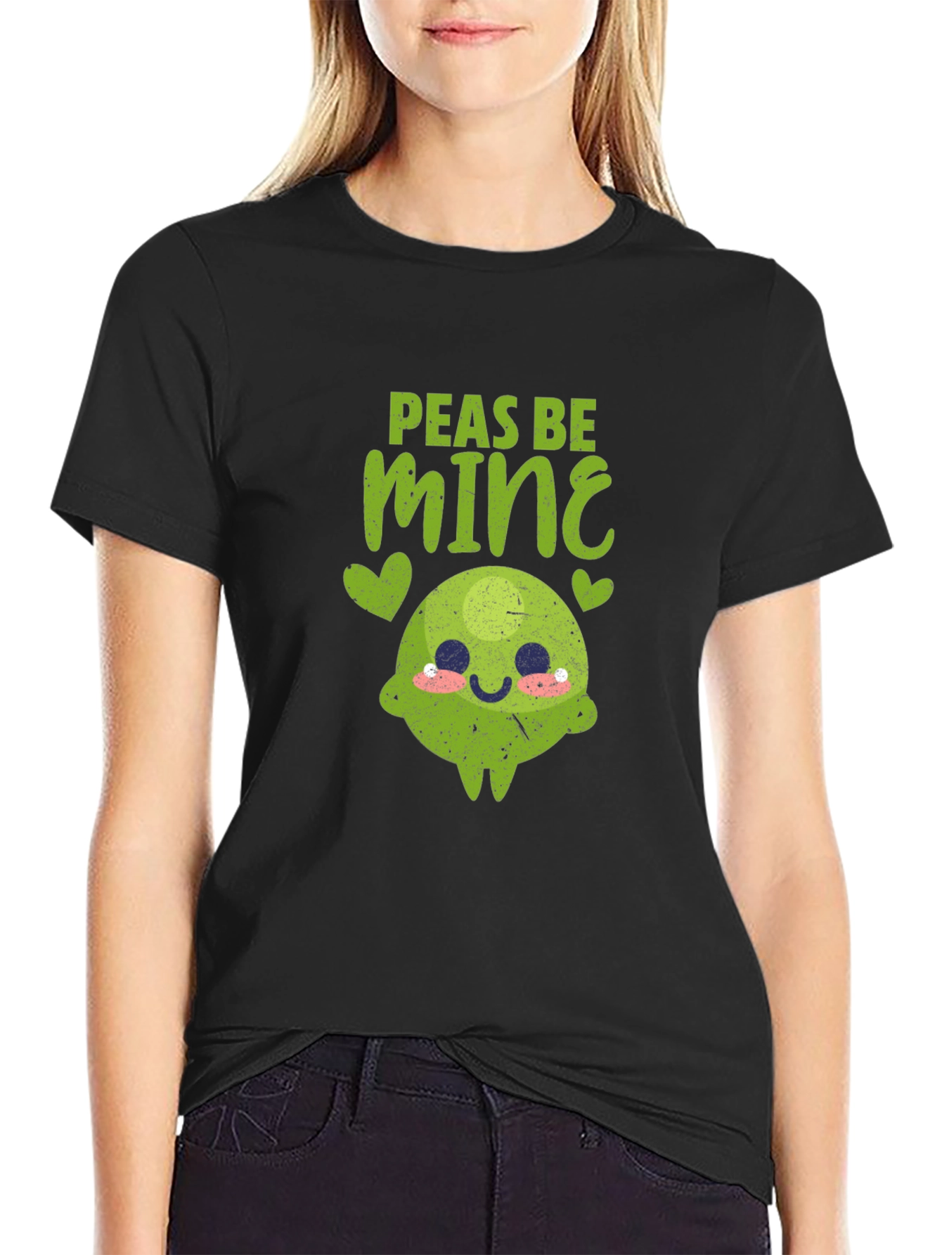Black Peas Be Mine Valentine's Day T-Shirt view 2