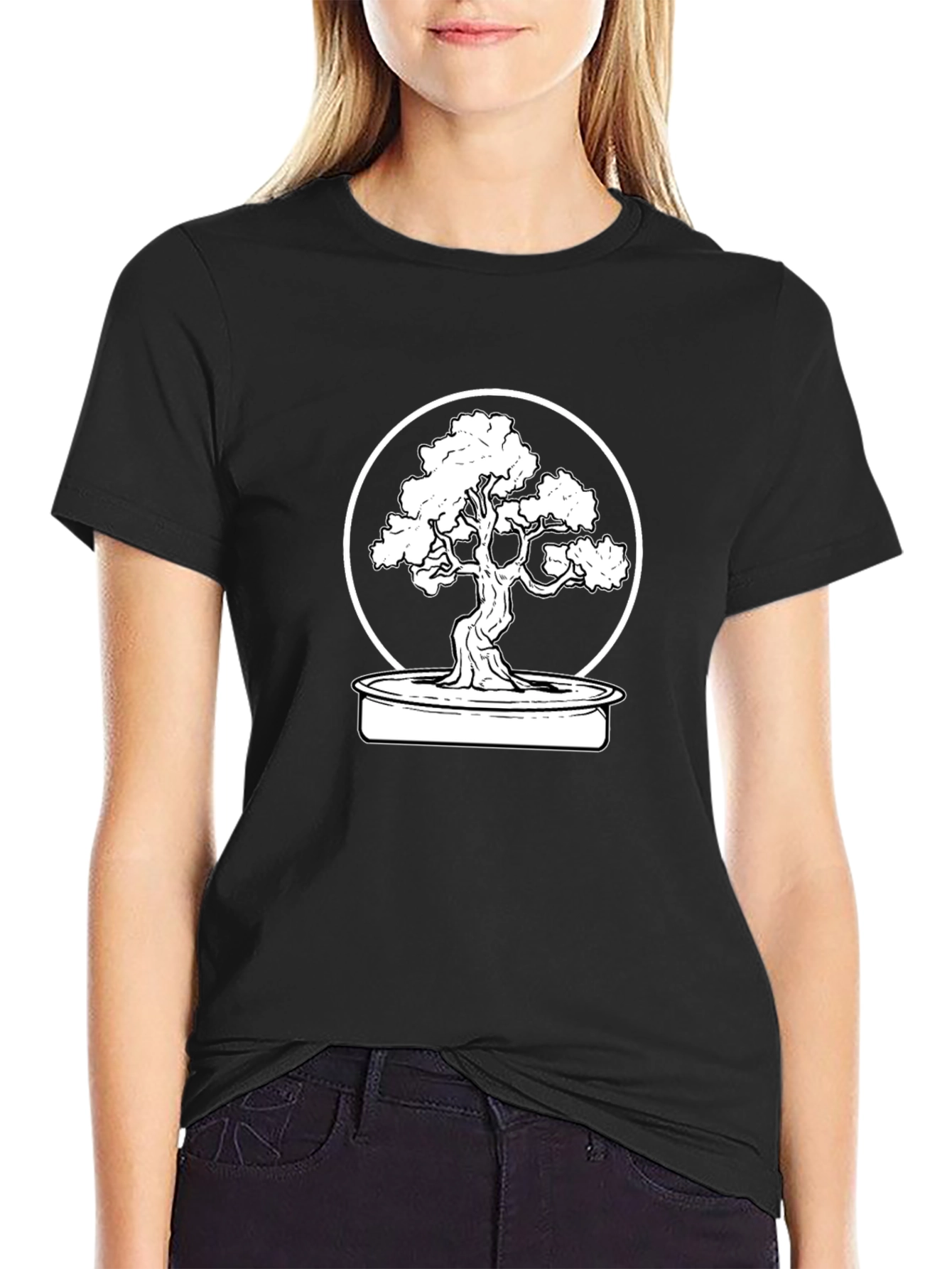 Black Bonsai Tree Graphic Tee - Casual Style view 2