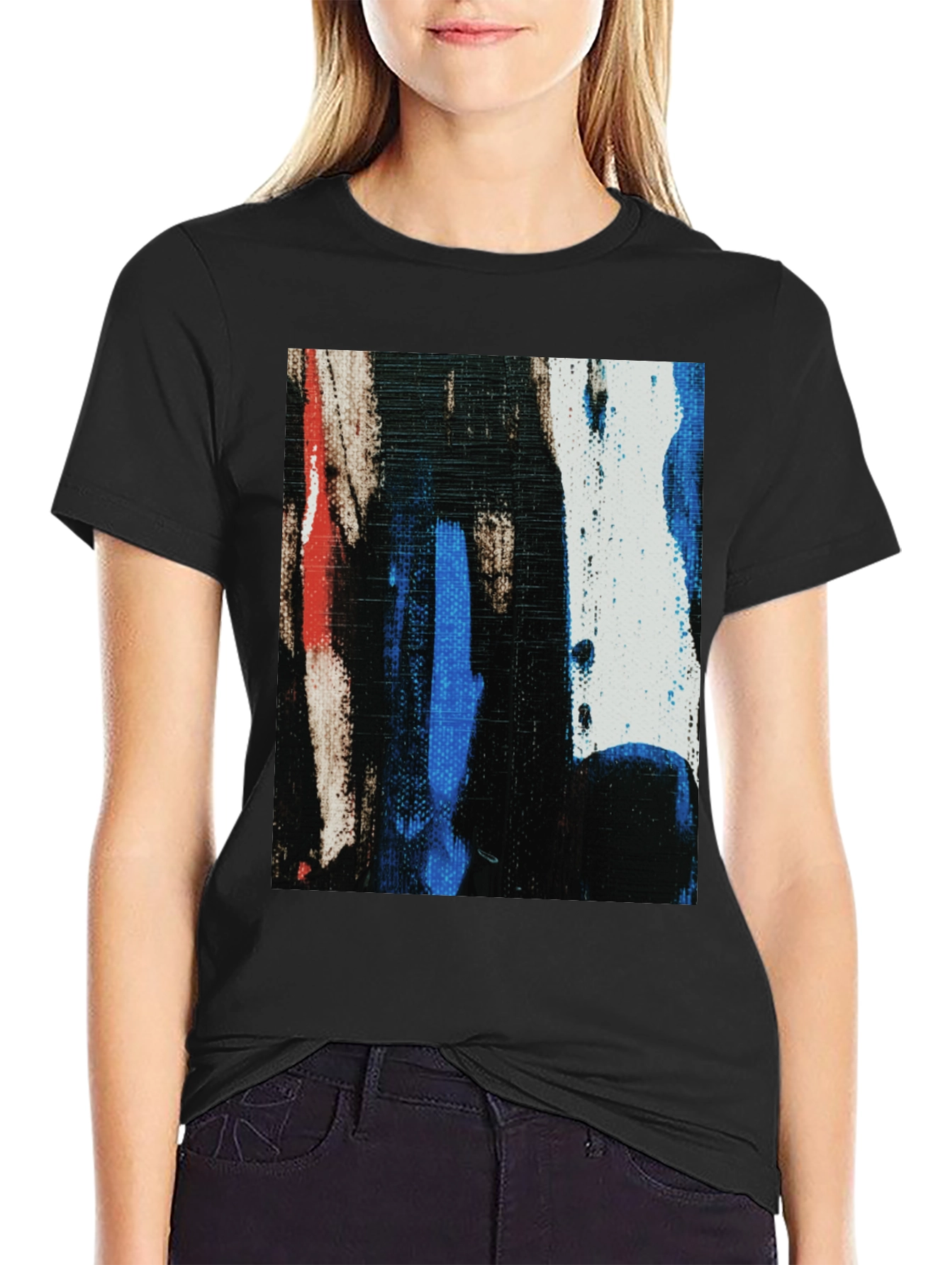 Black Abstract Art Black T-Shirt view 2