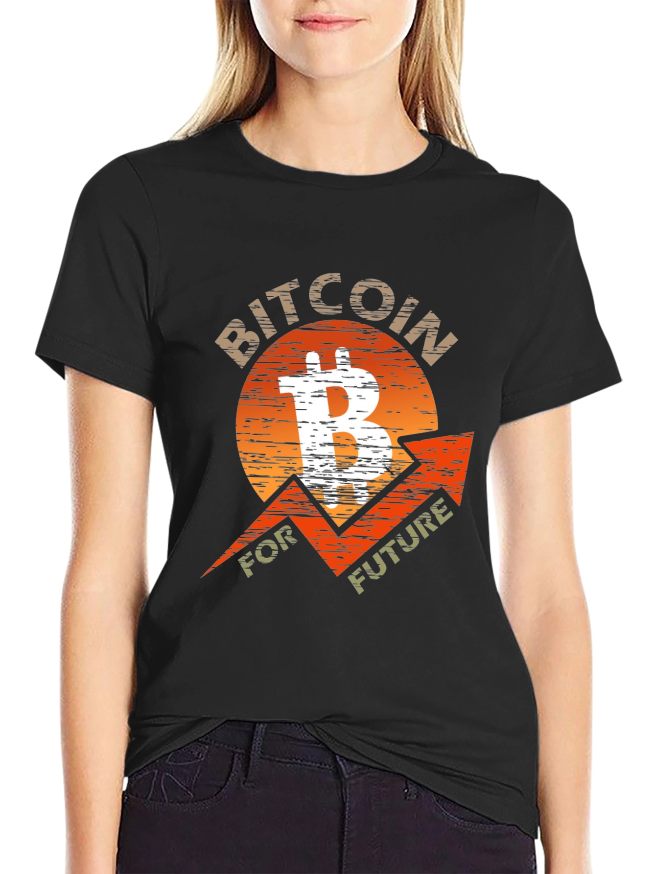 Black Bitcoin For Future Graphic Tee - Crypto T-Shirt view 2