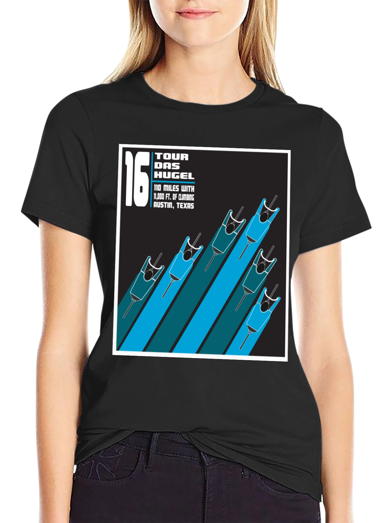 Black Tour Das Hugel Cycling T-Shirt - Austin Texas view 2