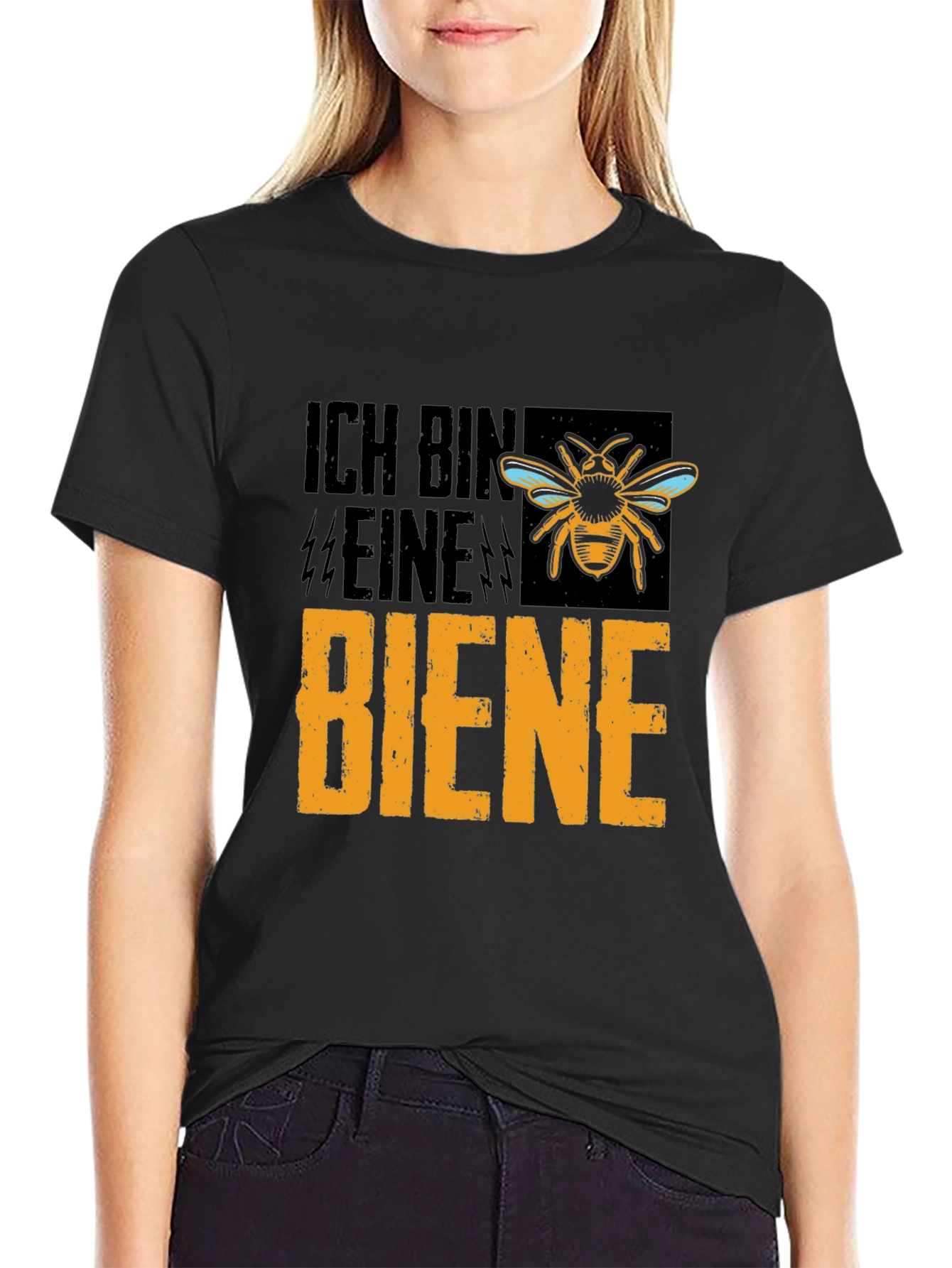 Black Ich Bin Eine Biene T-Shirt - Funny Bee Keeper Tee view 2