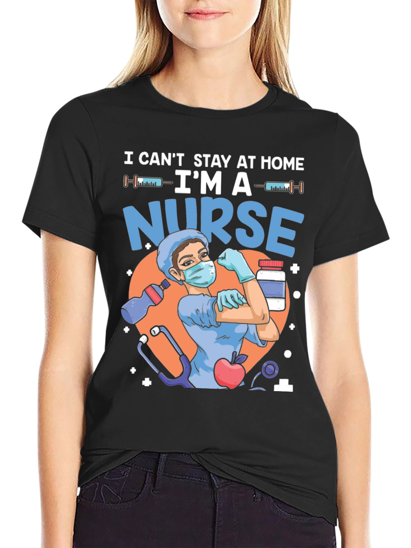 Black Nurse Graphic T-Shirt - Hero Apparel view 2