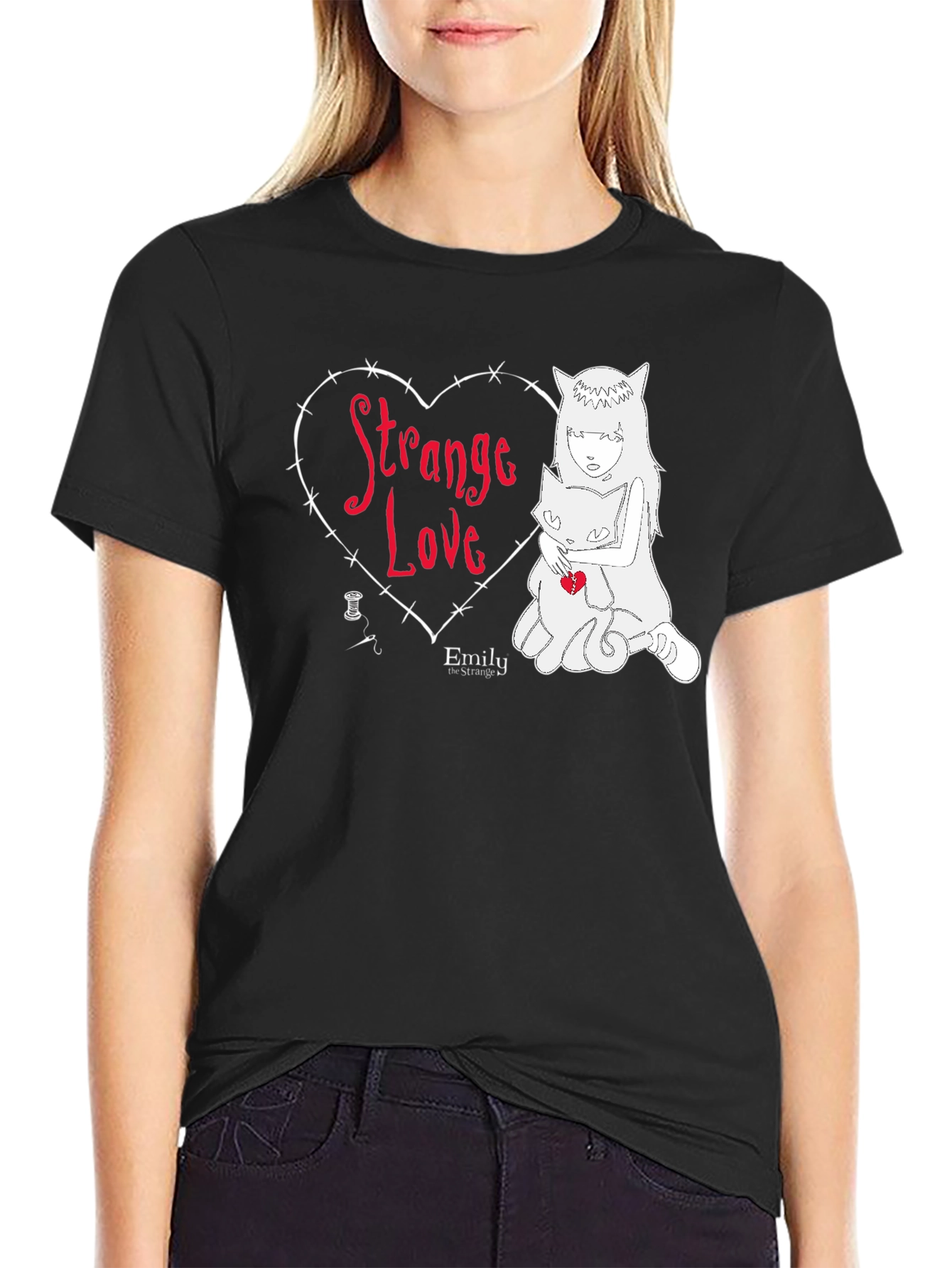 Black Strange Love Graphic Tee - Emily the Strange Style view 2